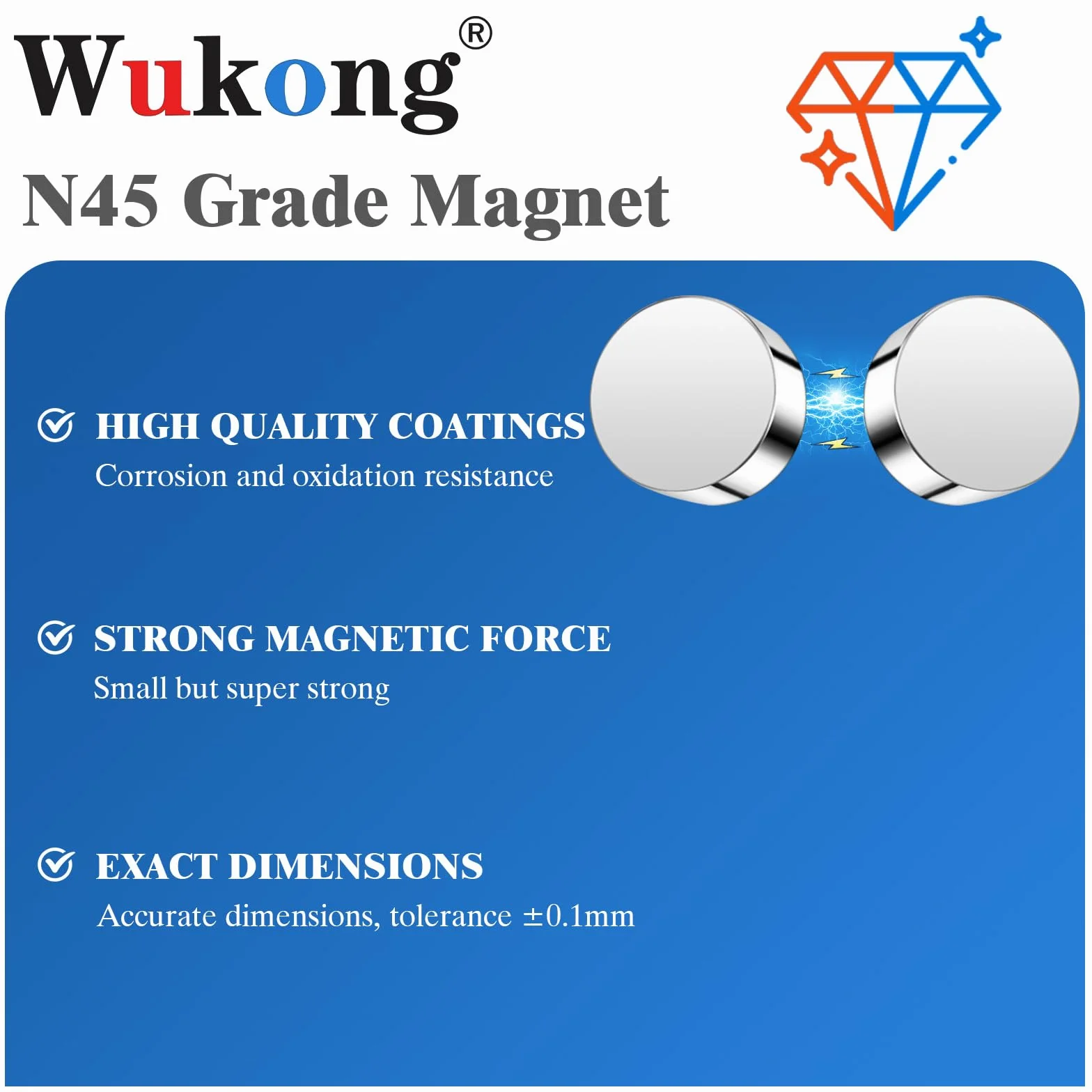 Wukong N45 Małe mocne magnesy 3 x 1 mm, miniaturowe magnesy neodymowe, małe, ale mocne, na lodówkę, do drukarki 3D, modeli i projektów typu „zrób to sam”, 150 szt.