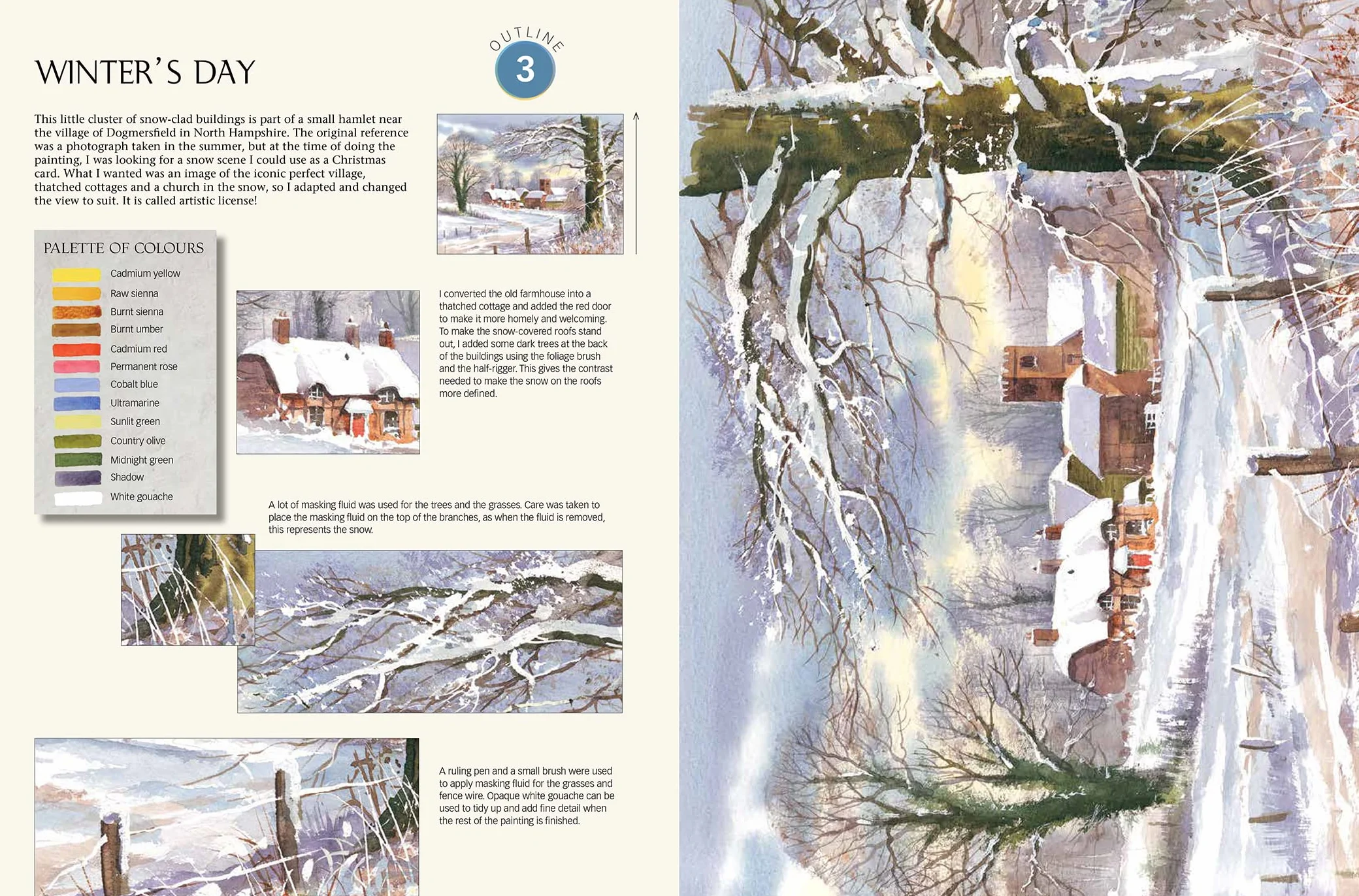 The Watercolour Sourcebook: 60 Inspiring Pictures to Transfer and Paint with Full-Size Outlines