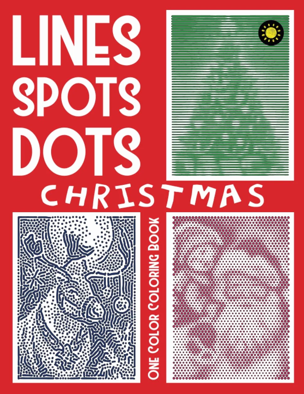 Kolorowanka Christmas Lines Spots Dots