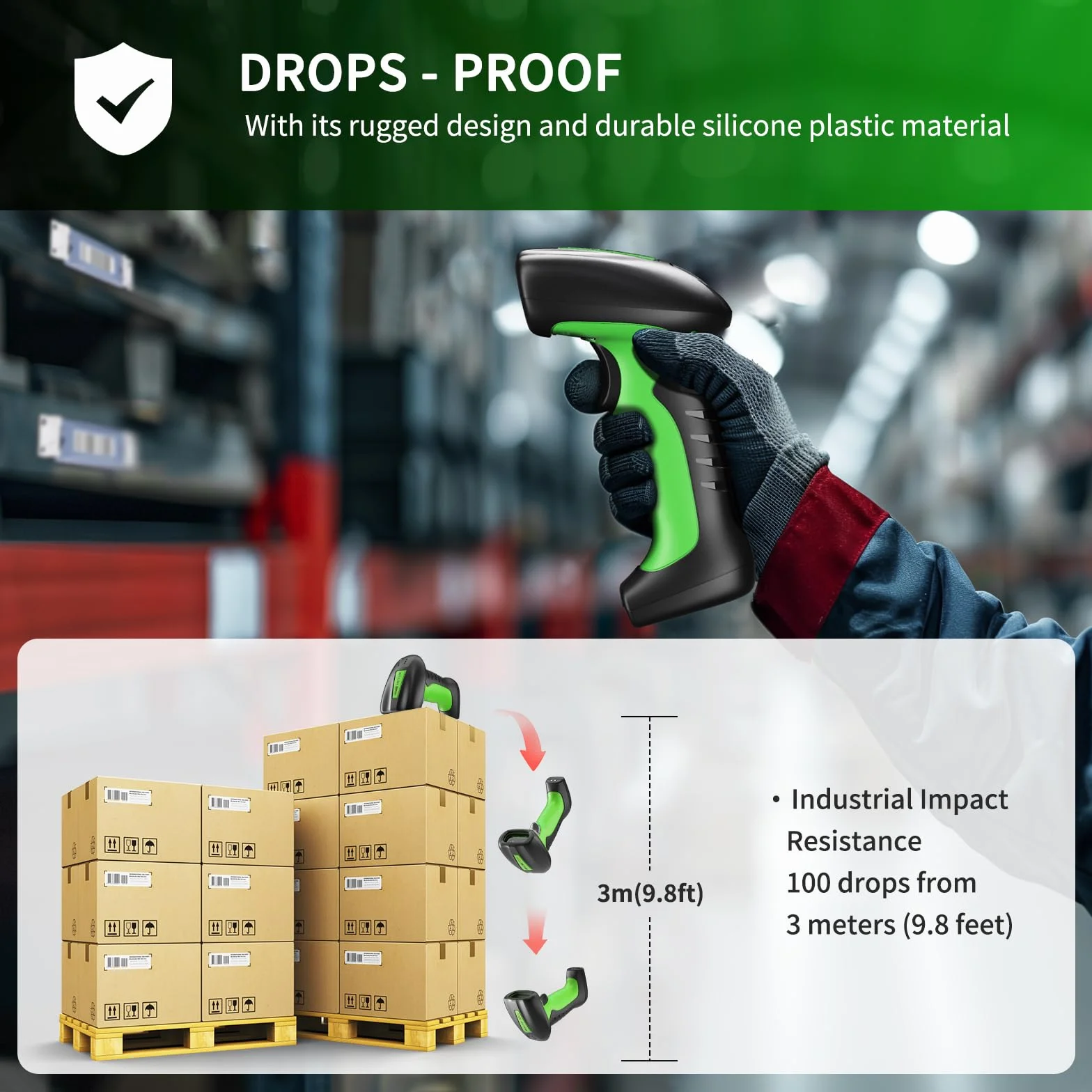 NETUM Skaner kodów QR Bluetooth 2D 1D 2600 mAh NT-1900