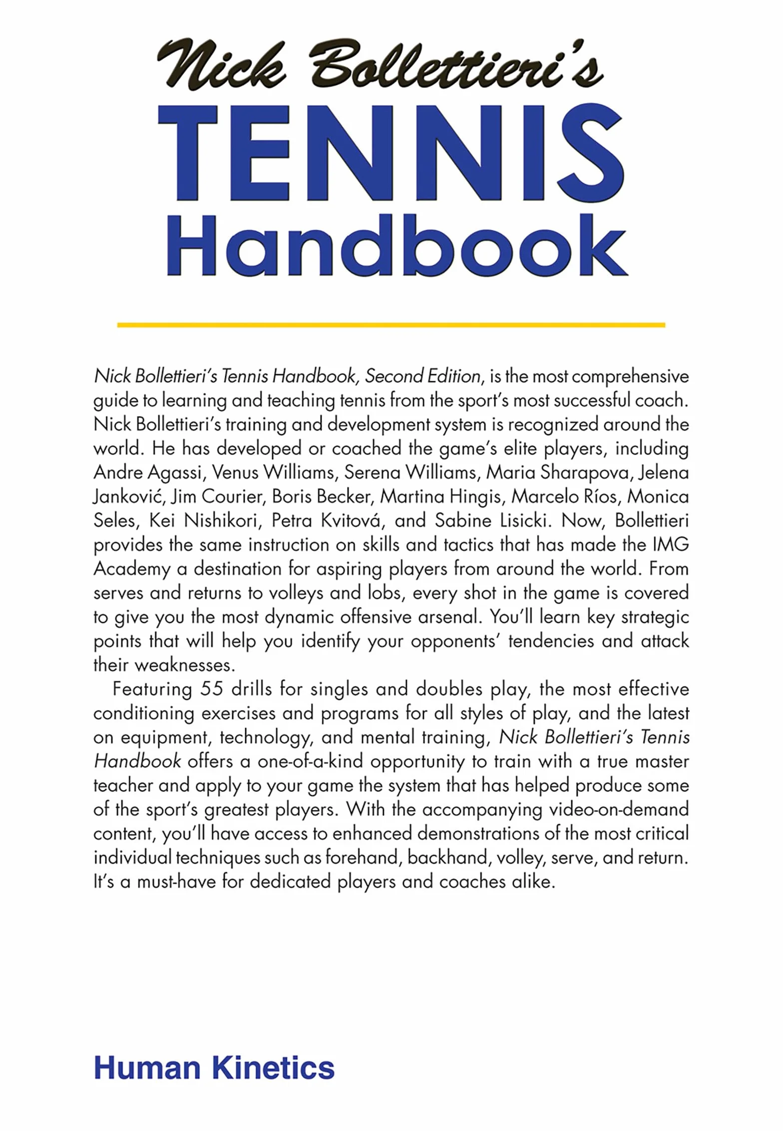 Nick Bollettieri's Tennis Handbook