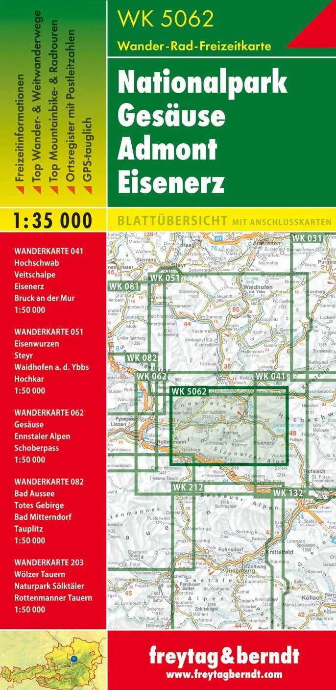 NATIONALPARK GESAUSE ADMONT WK 5062 Ortsregister Wandern Freizeit