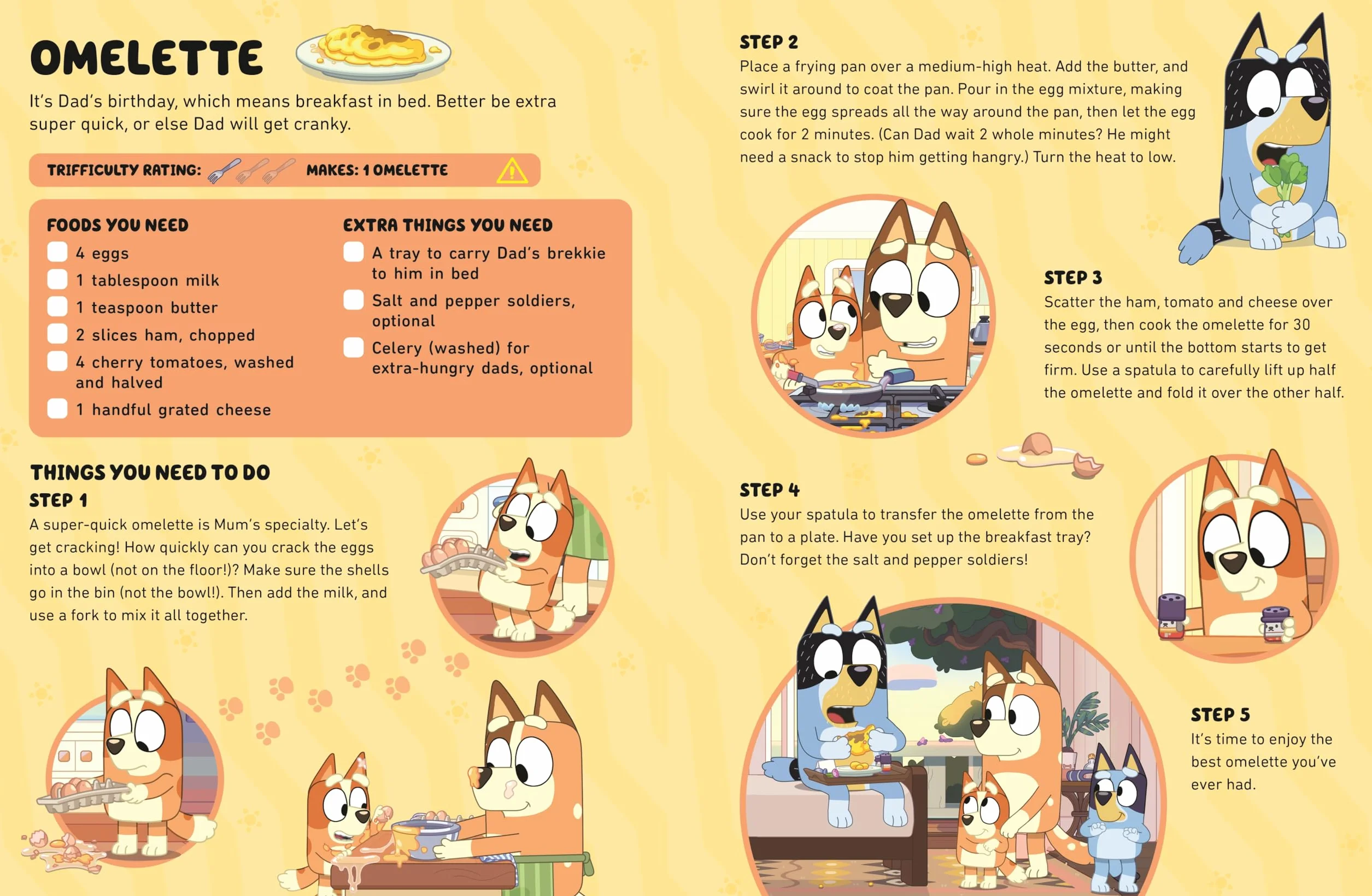 Bluey and Bingo Fancy Restaurant Cookbook for Kids Wipe-Clean Pages