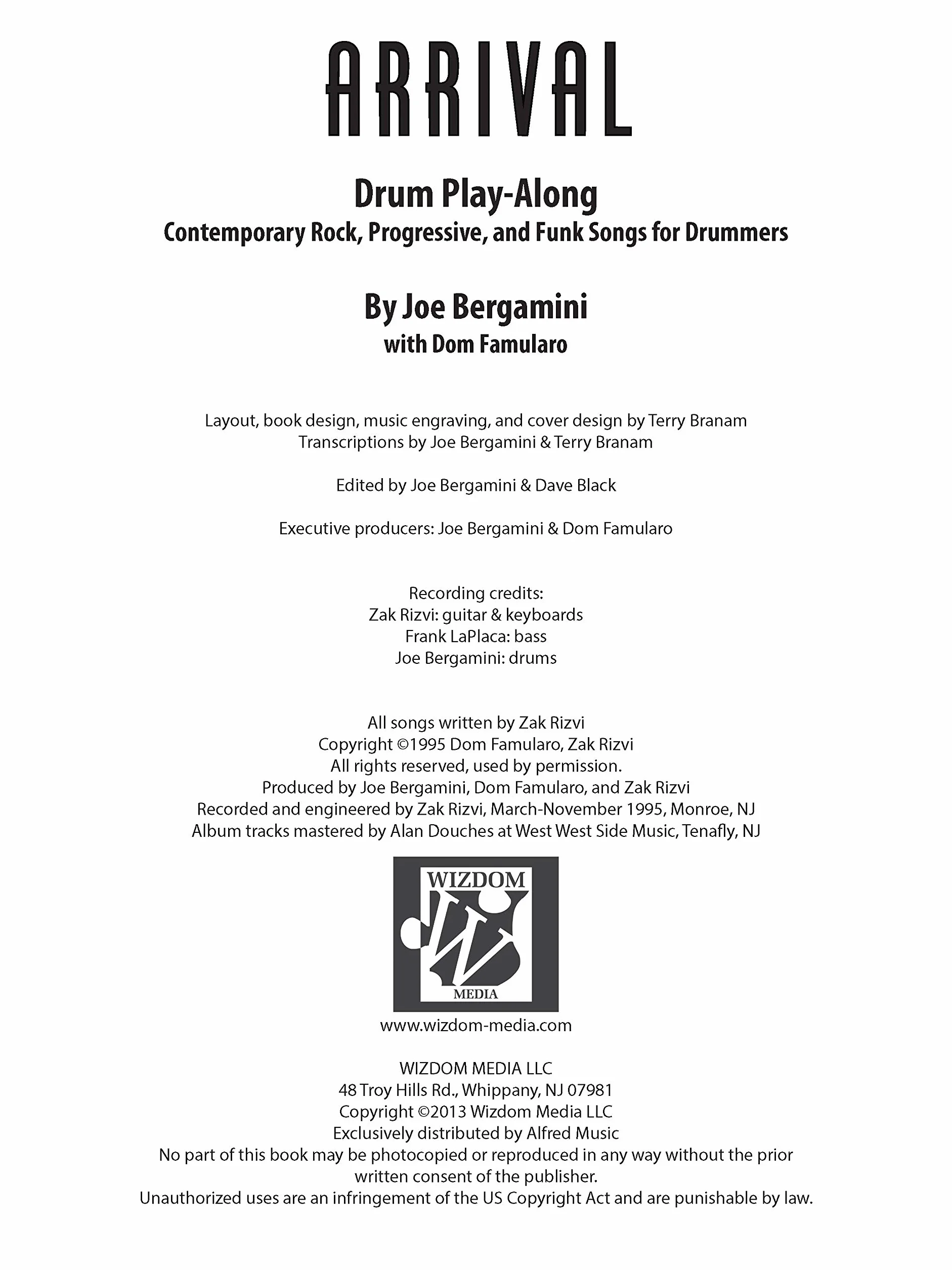 Arrival -- Drum Play Along: Contemporary Rock, Progressive, and Funk Songs for Drummers, Book & CD