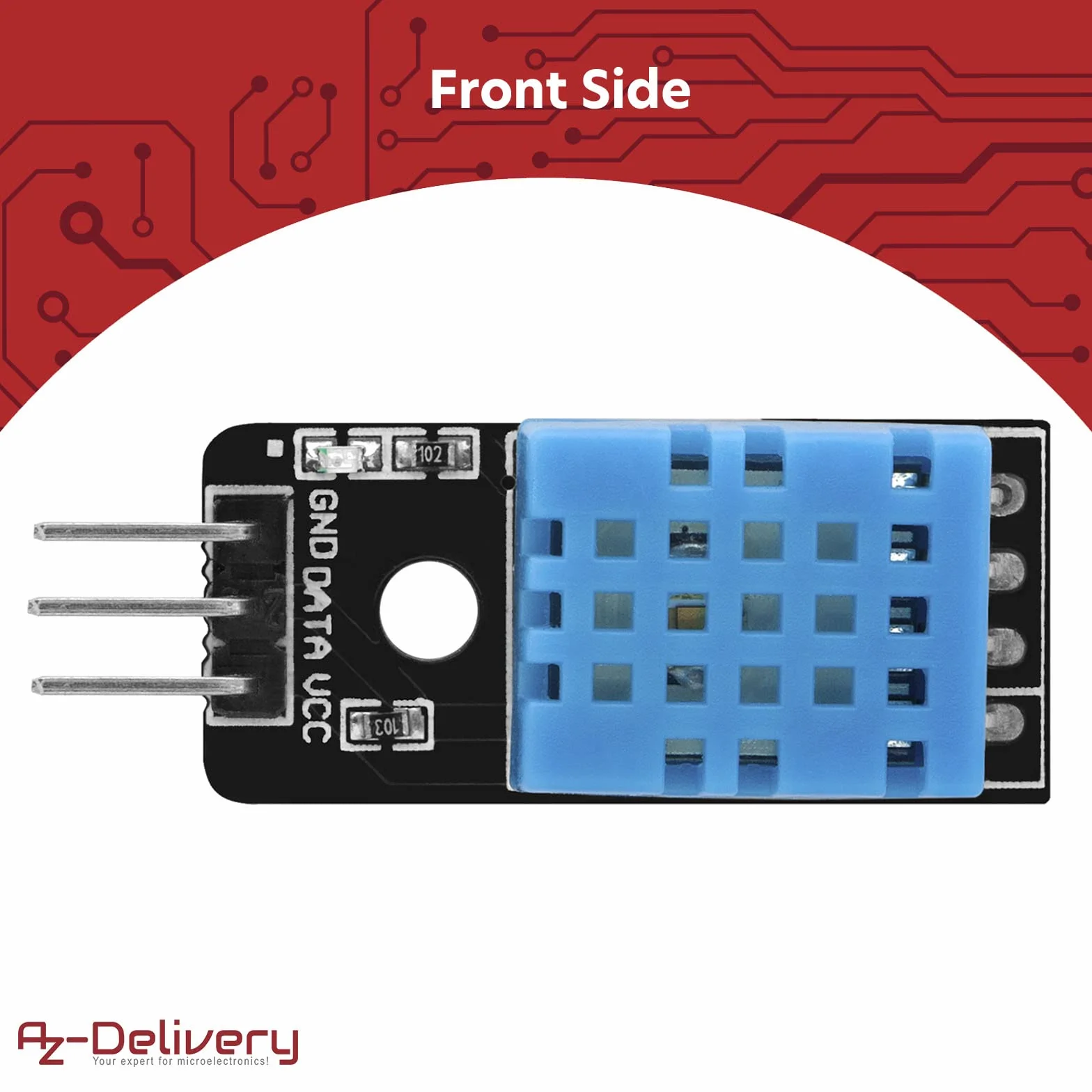 AZDelivery KY-015 DHT 11 Moduł czujnika temperatury kompatybilny z Arduino i Raspberry Pi w tym e-Book!