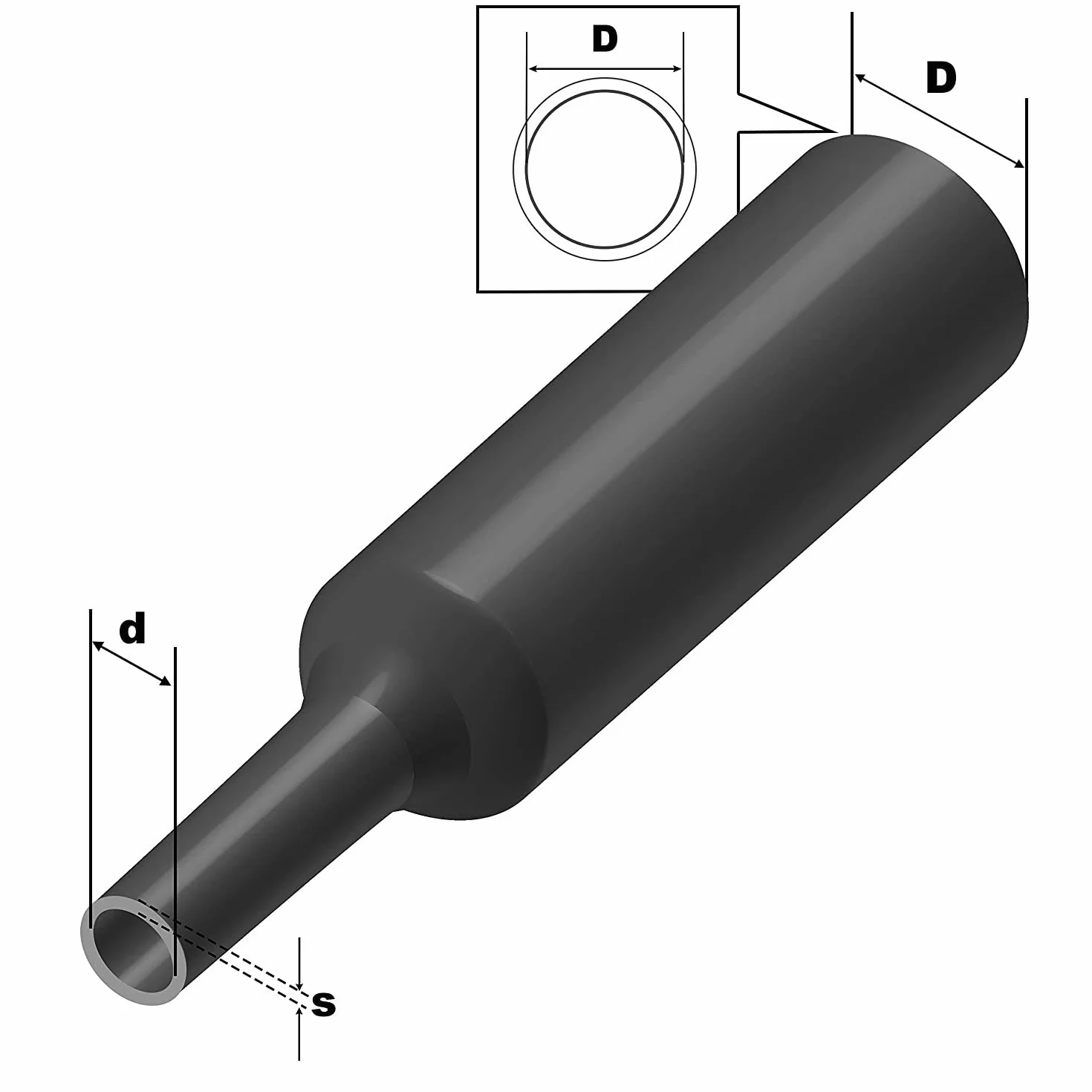 ISOLATECH Rurka termokurczliwa Ø20mm x 1m Czarny 2:1 Poliolefina Odporna na UV
