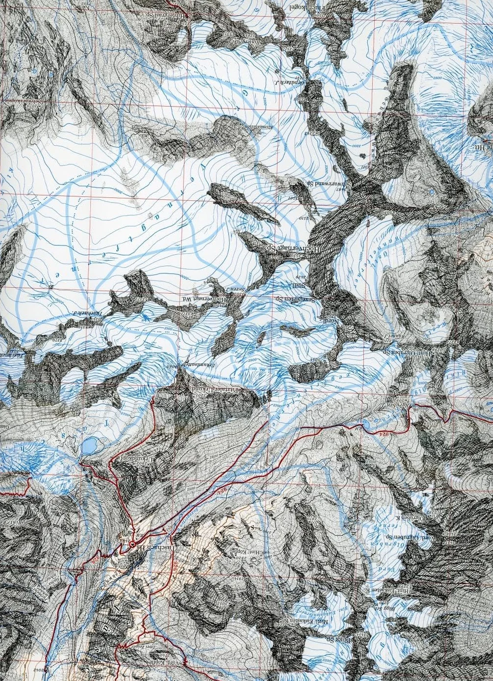 Otztaler alpen weibkugel: Wege und Skitouren. Topographische Karte: 30/2 Weg