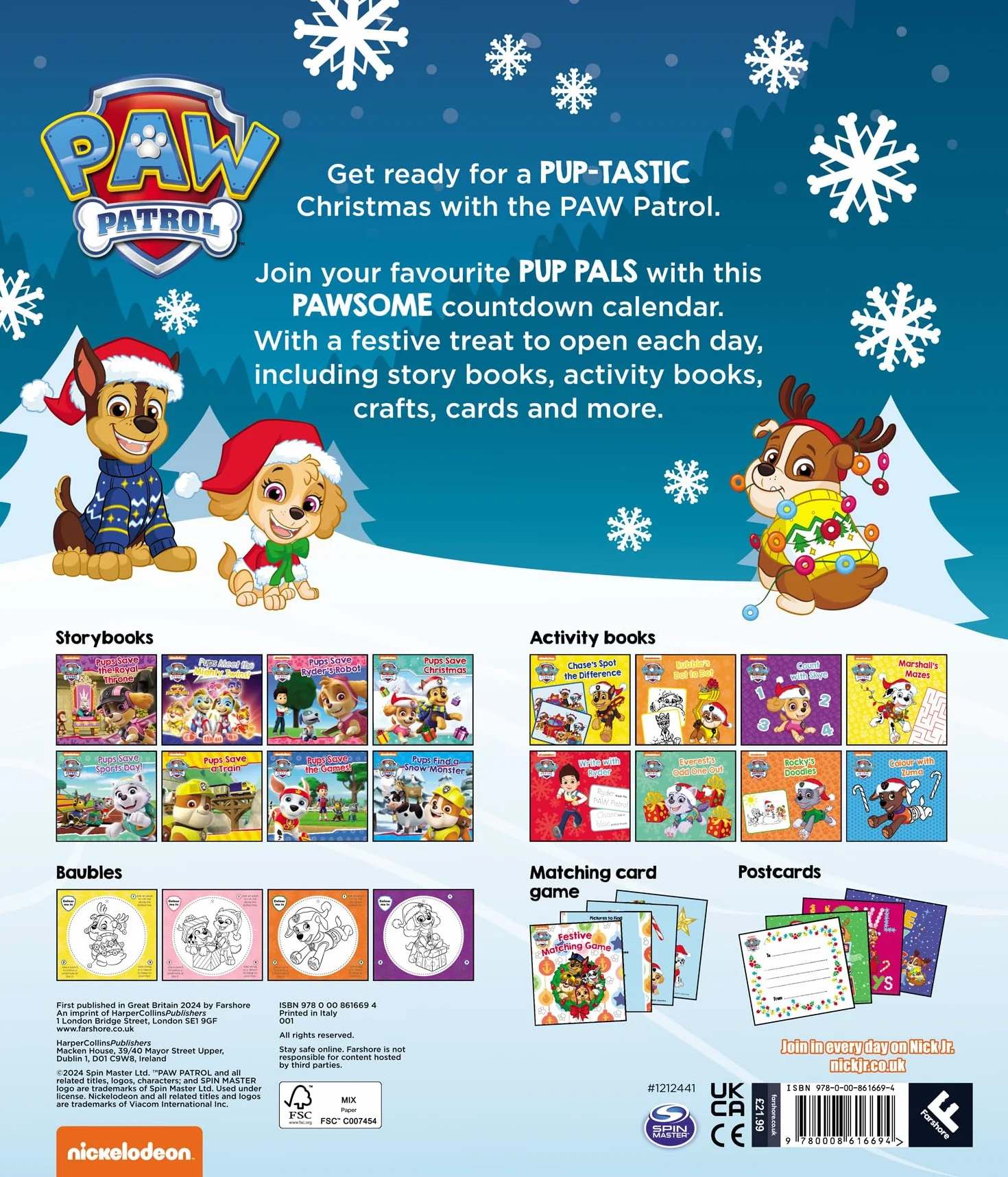PAW PATROL Advent Calendar: The perfect keepsake advent gift for all PAW Patrol Fans at Christmas ages 3 and up