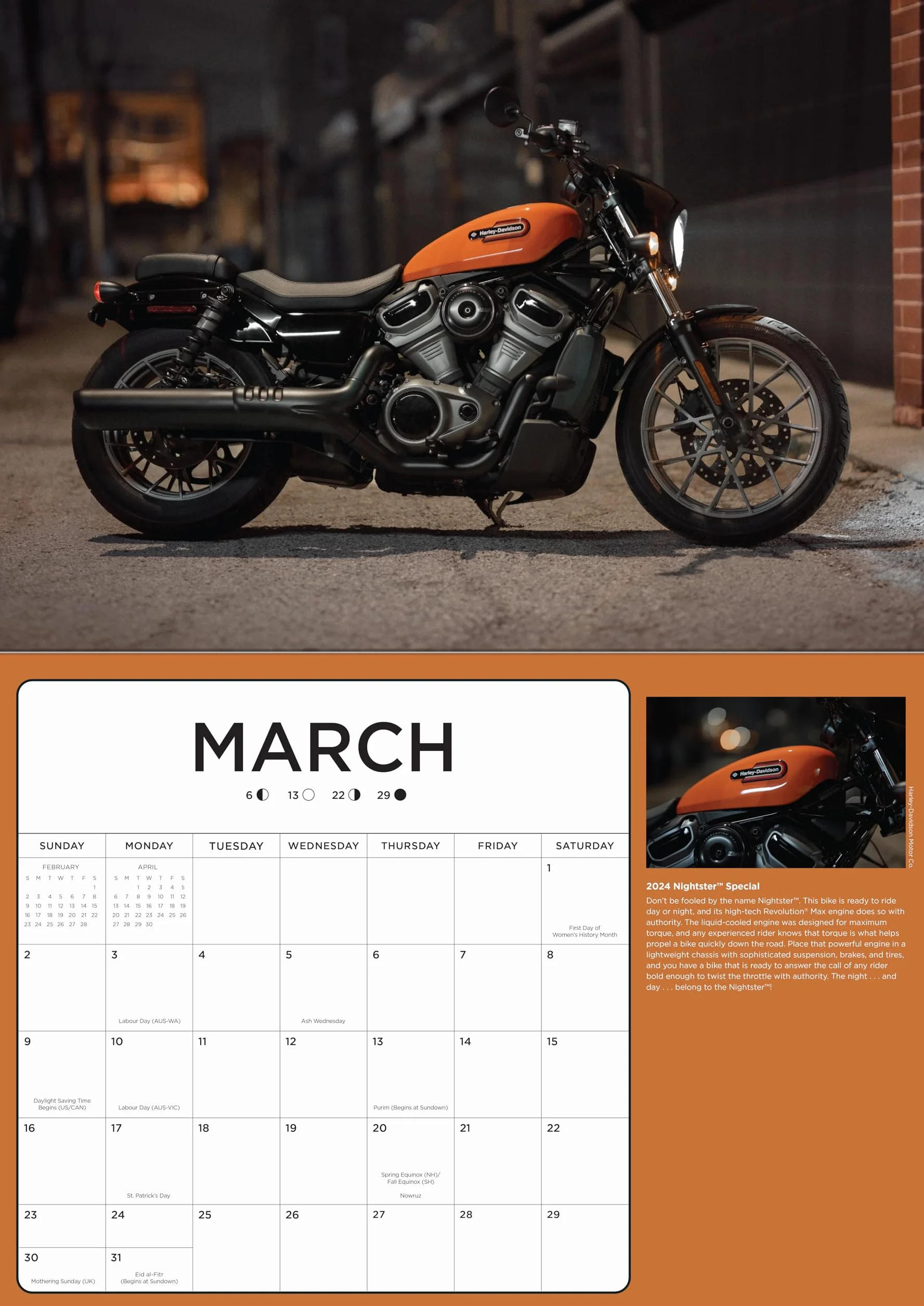 Harley-Davidson 17x12 2025 16-Month Calendar September 2024 December 2025