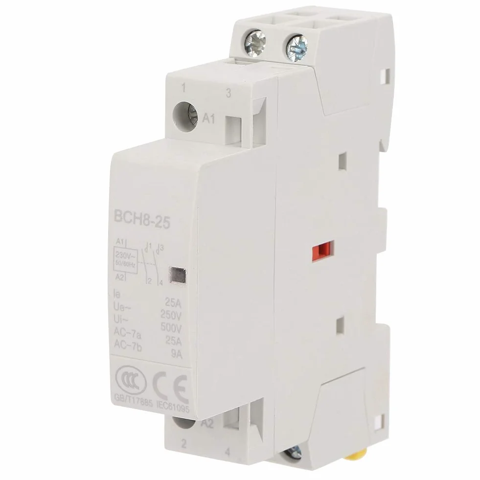 2P 25A stycznik AC, 220 V/230 V HZ Stycznik DIN do gospodarstwa domowego, cichy, energooszczędny ochrona AC do zastosowań domowych
