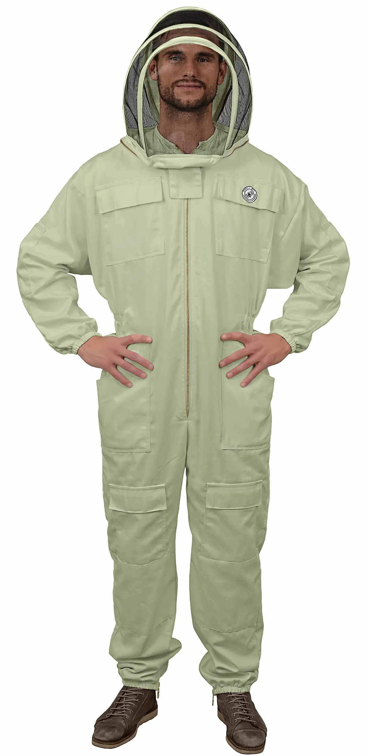 Humble Bee 411 Polycotton kombinezon pszczelarski z welonem ogrodzeniowym, oliwkowa zieleń
