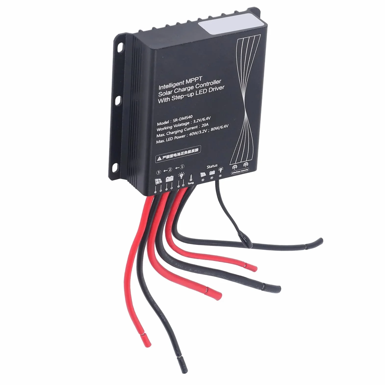 Regulator solarny MPPT 3,2V 6,4V 20A IP67 40W 80W