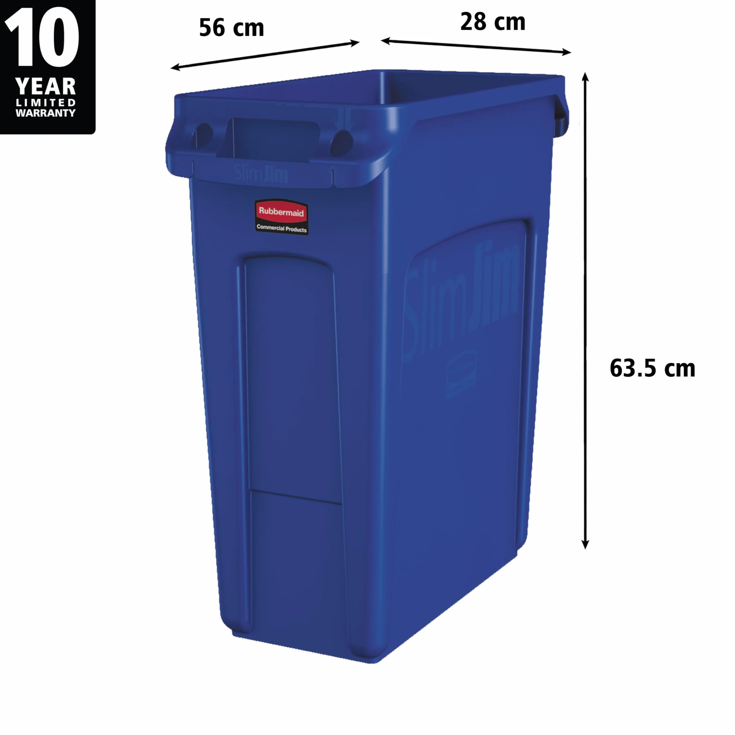 Rubbermaid 1971257 plastikowy wentylowany pojemnik na śmieci 60 L niebieski