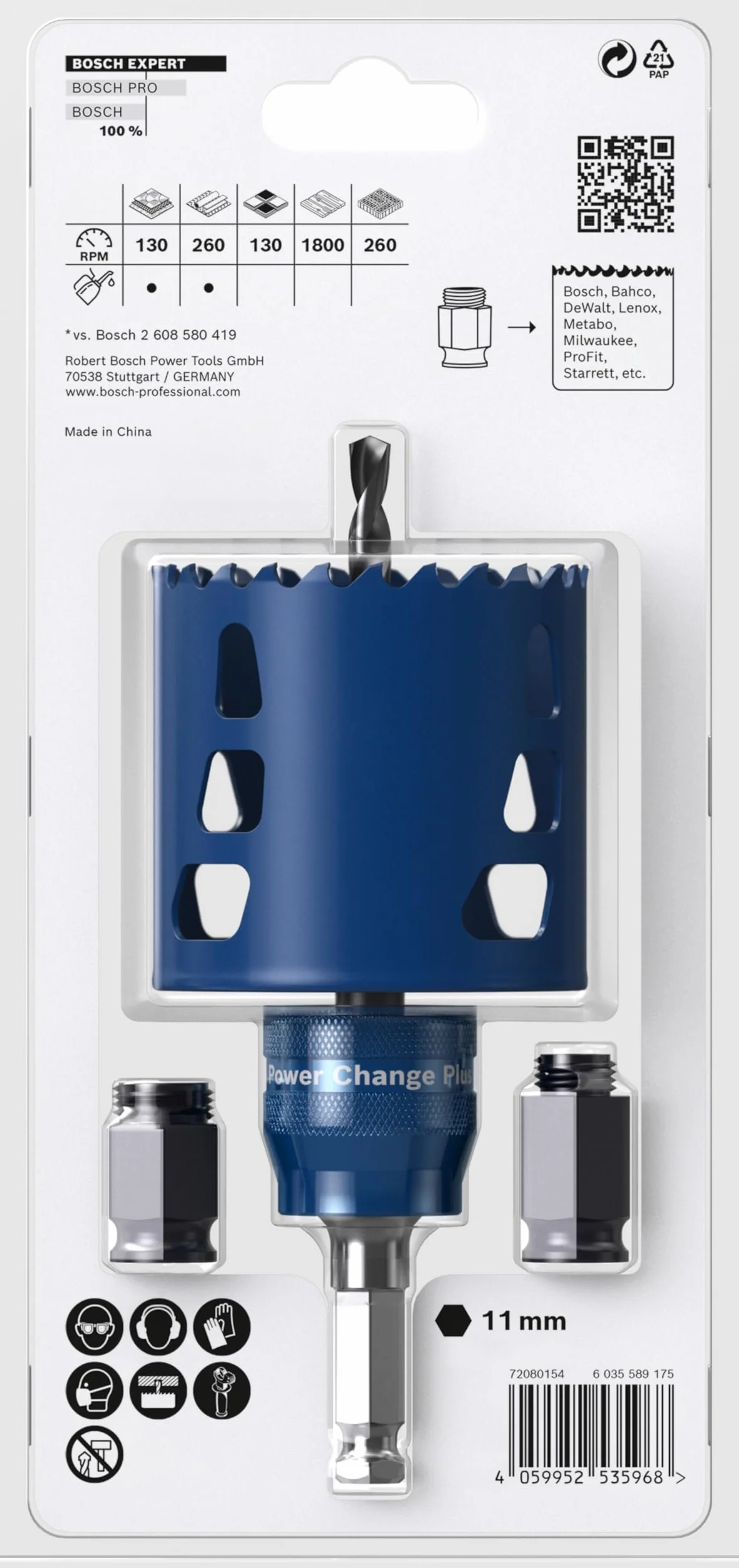 Bosch Professional 1x Zestawy startowe pił otwornic EXPERT Tough Material (do Drewno z metalem, Ø 68 mm, Akcesoria Wiertarki/wkrętarki udarowe)