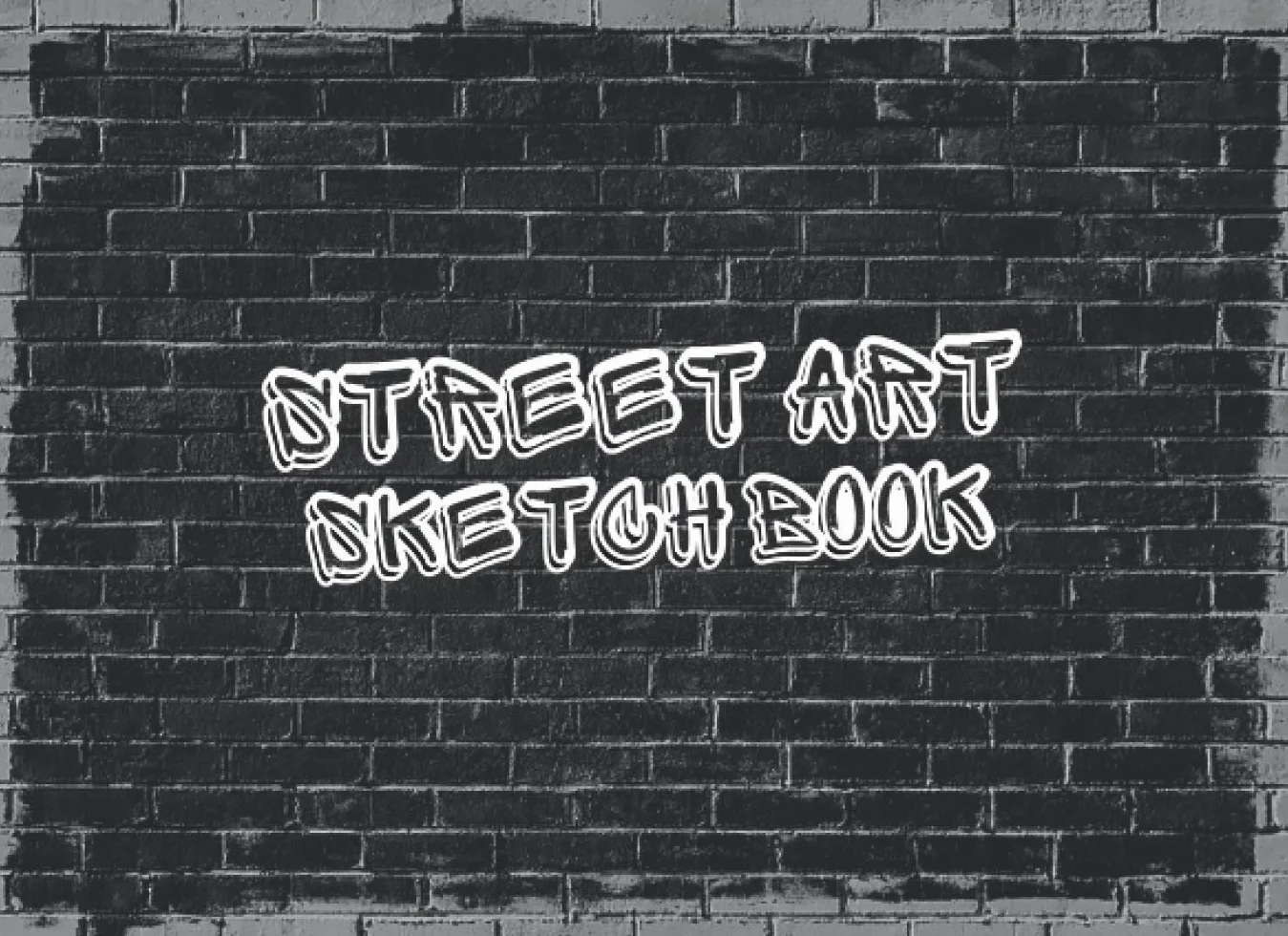 Street Art Sketchbook Graffiti Blackbook with Brick Wall Practice Sheets
