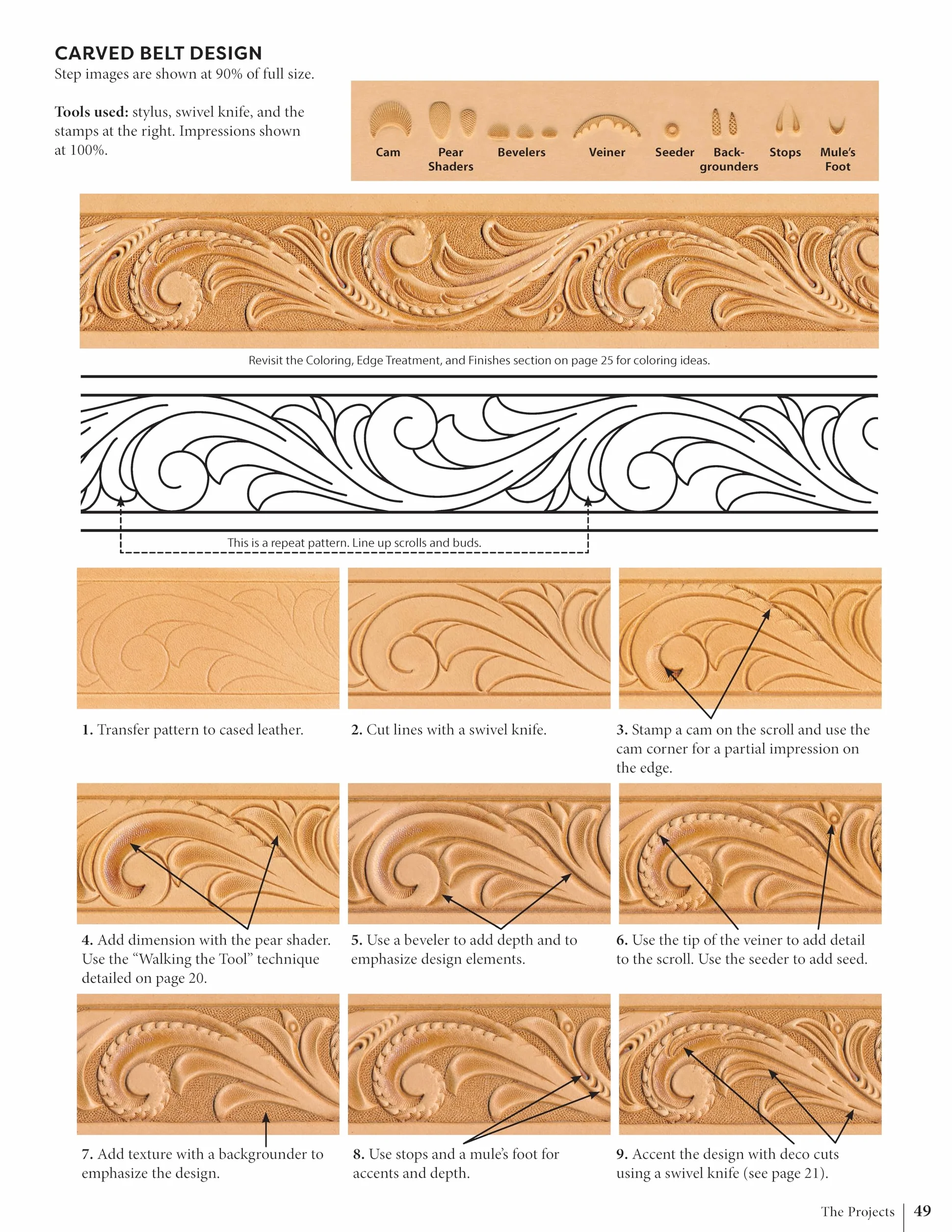 Projects in Leather: Techniques, Patterns, and Step-by-Step Instructions for Making Over 20 Projects