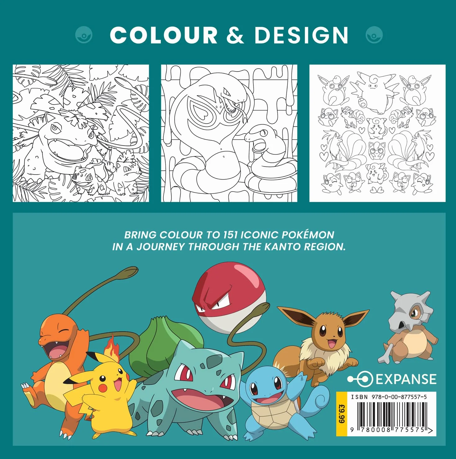 Pokémon Colour and Design Official Colouring Book for Fans of the Original Game 2026