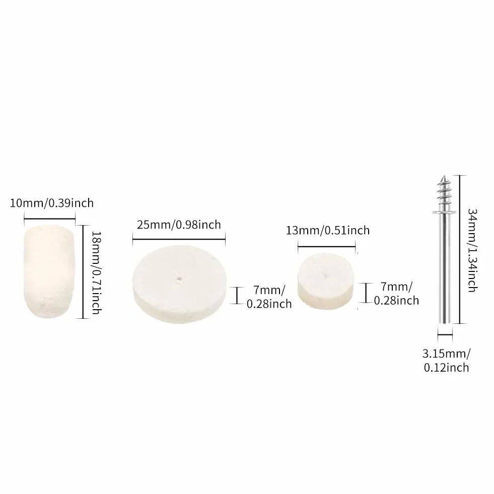 Zestaw 80 sztuk filcowych tarcz polerskich 1/8" do metalu i szkła