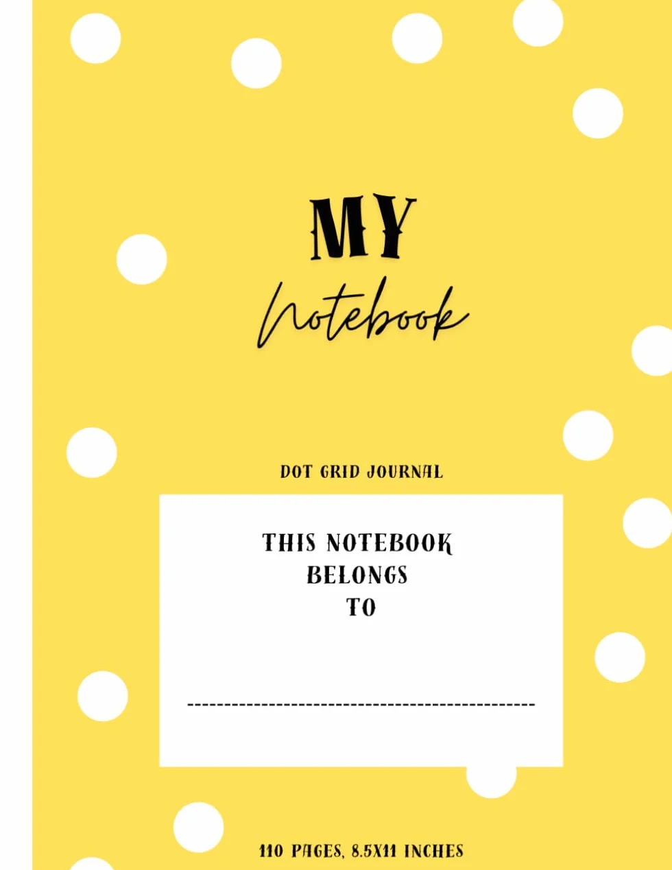 MY NOTEBOOK: Grid Dot Journal with 110 Pages, 8.5 x 11 inches, Perfect for Writing, Sketching, and Organizing