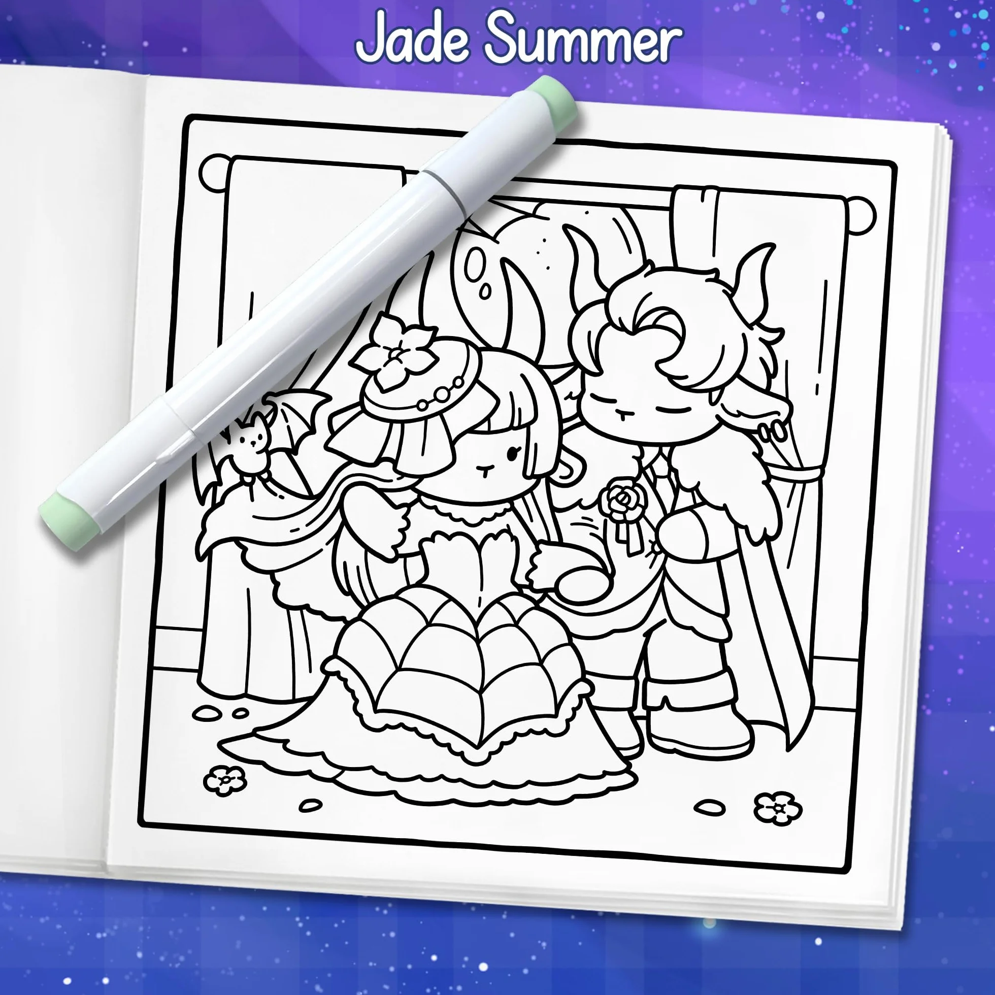 Cozy Romantasy: Cute Coloring Book for Adults and Teens with Fantasy Romance Scenes