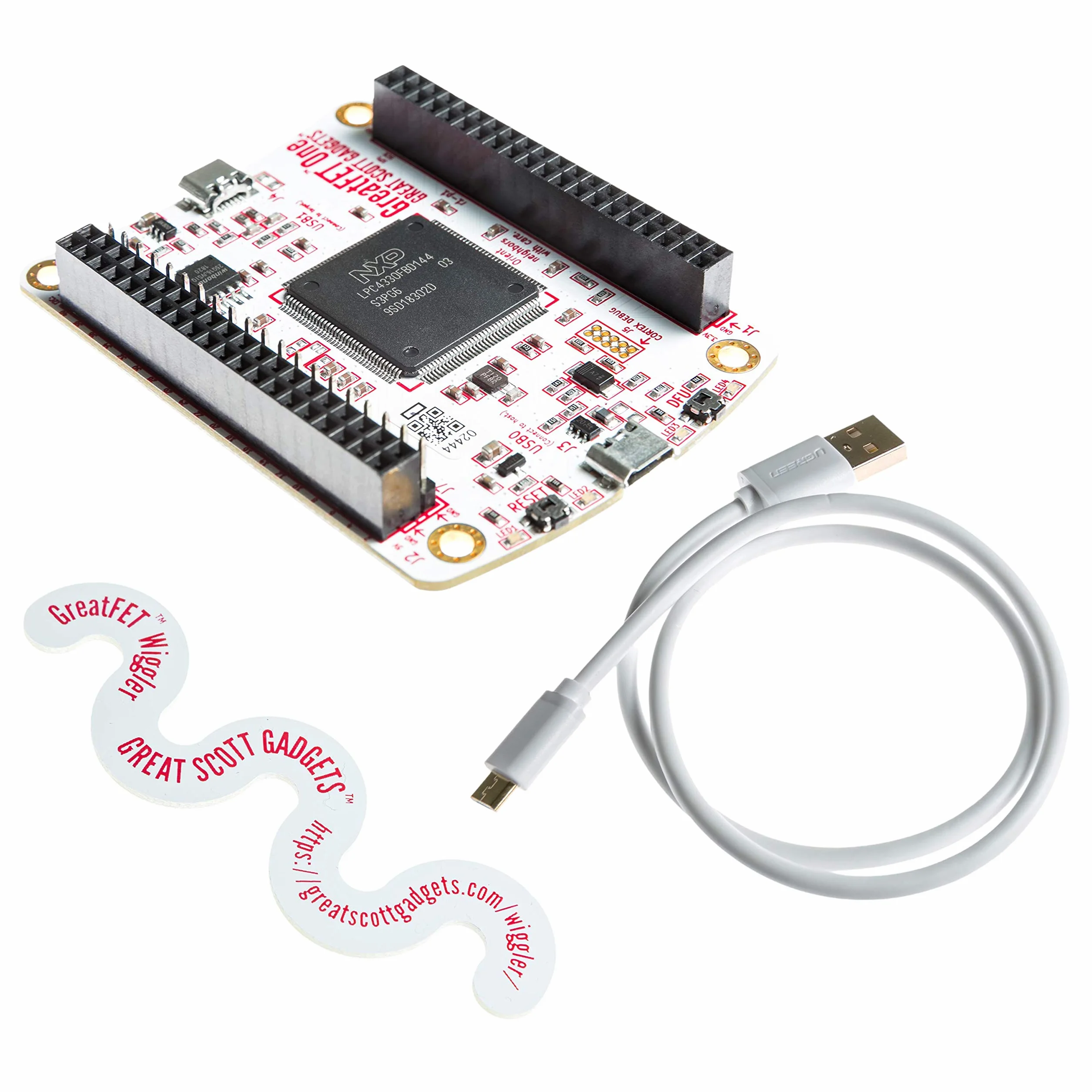 NooElec Great Scott Gadgets GreatFET One Bundle - Hi-Speed USB Peripheral, analizator logiki, debugger i płytka rozwojowa. Otwarty sprzęt. Zawiera GreatFET One, Wiggler, kabel i 120 przewodów