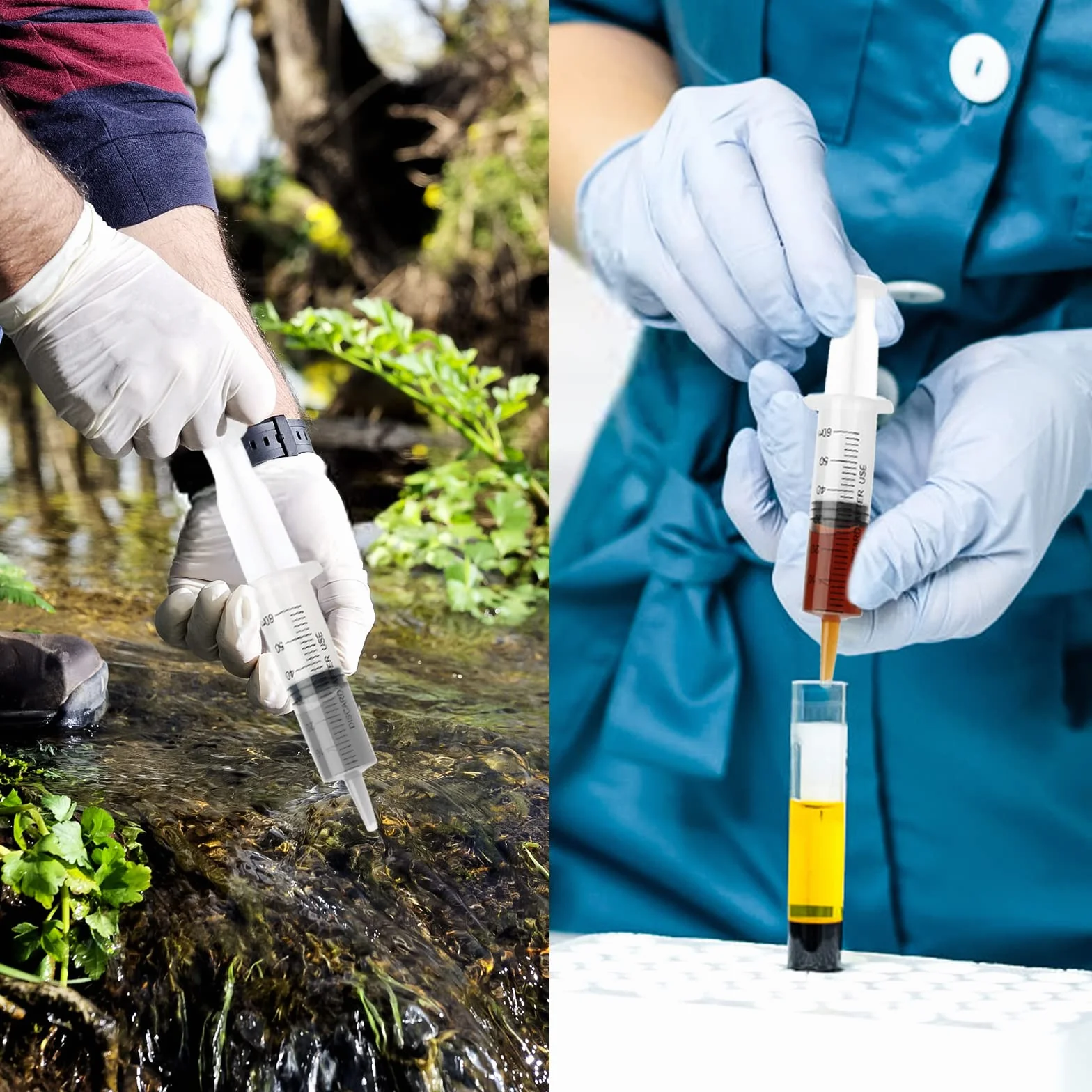 Plastikowa strzykawka 60 ml z wężem do laboratorium i ogrodu