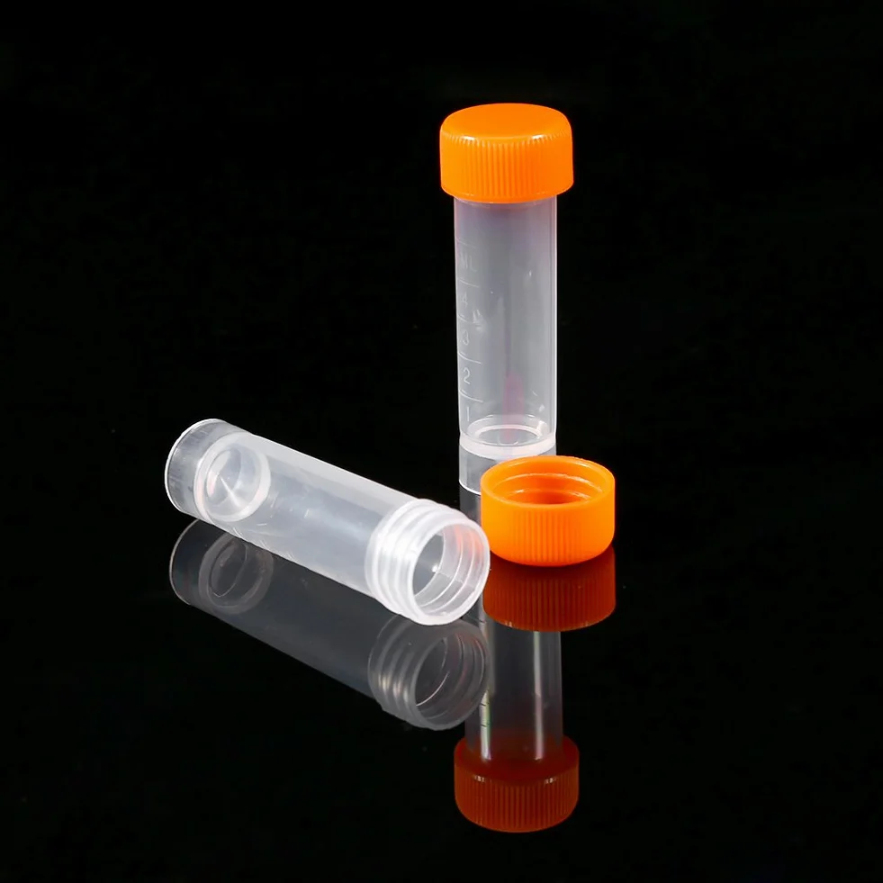 Plastikowe Probówki 5 ml z Pokrywką, 10 szt. Laboratoryjne z Podziałką