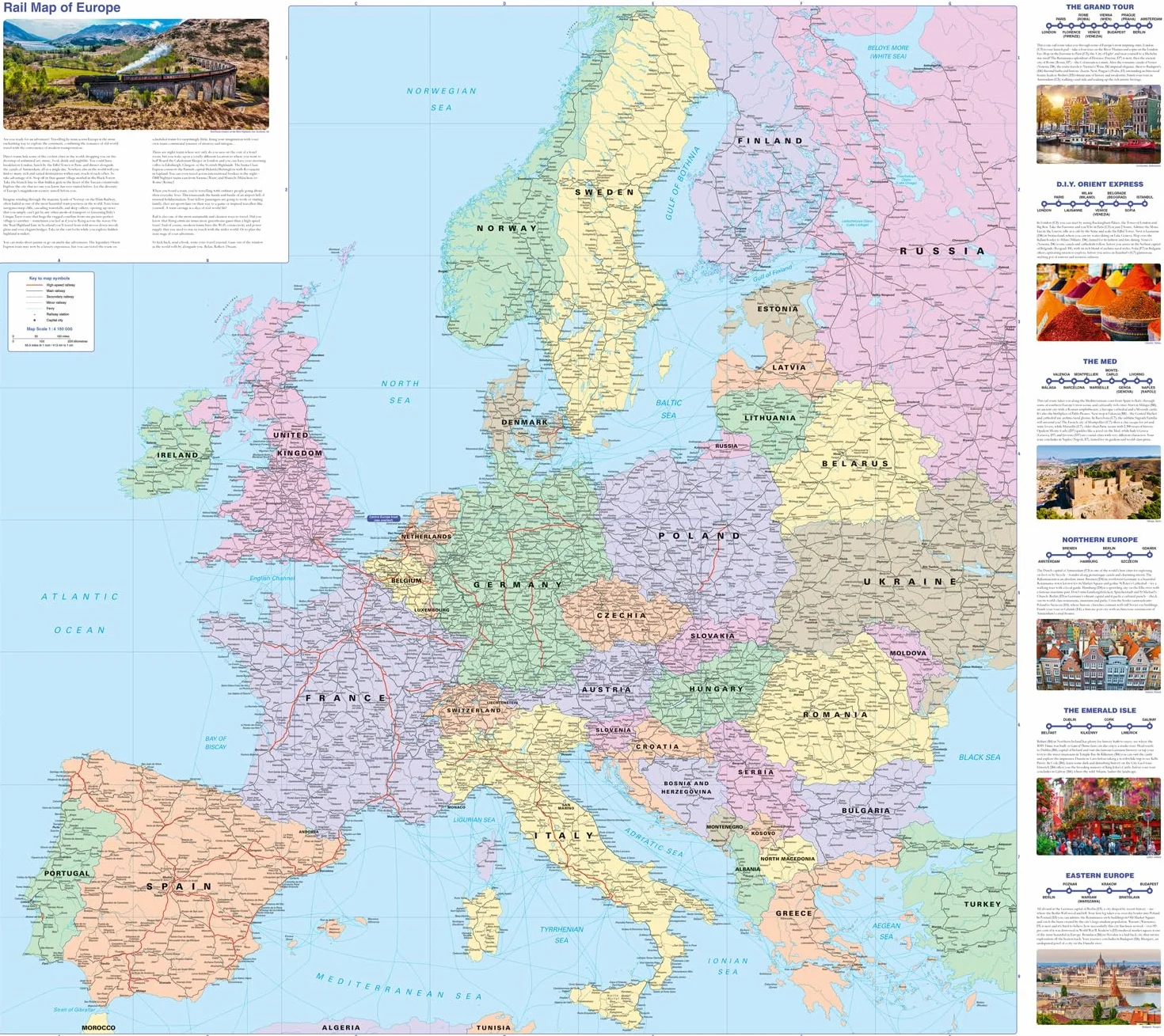 Collins Rail Map of Europe