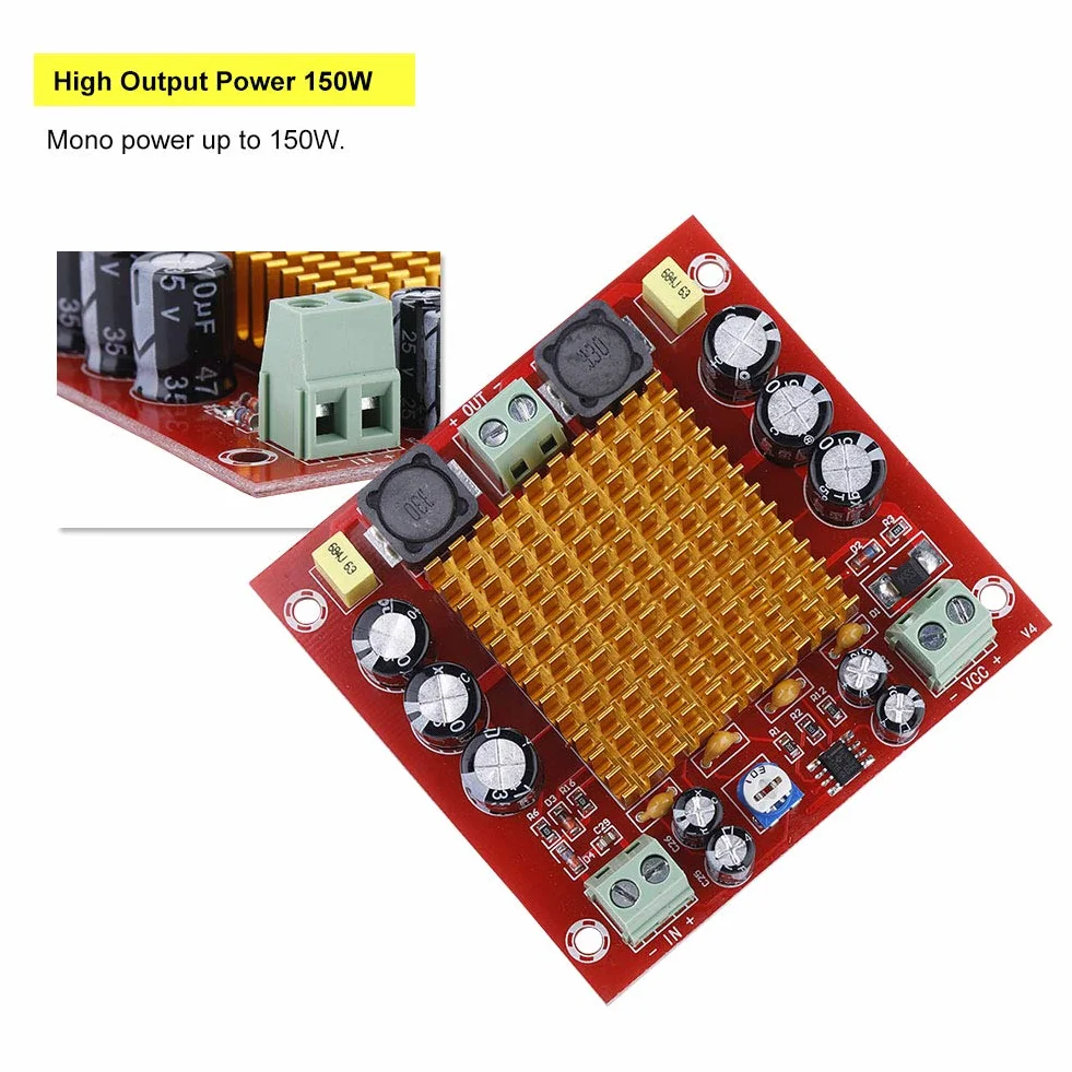 Naroote Jednokanałowy wzmacniacz mocy, moduł wzmacniacza mocy, cyfrowy moduł rdzenia 150 W, nowy jednokanałowy moduł rdzenia 12 V 26 V TPA3116D2