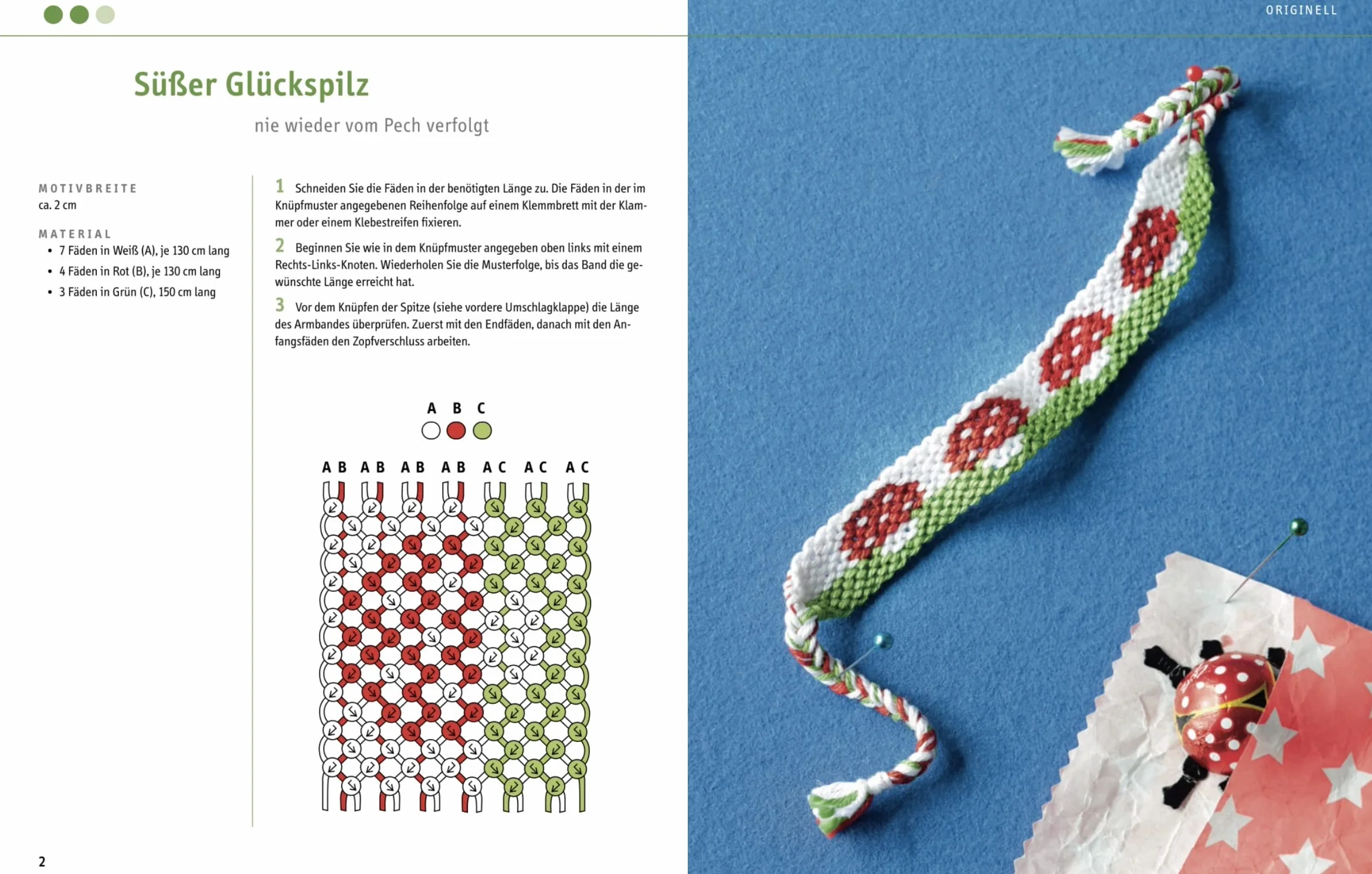 Freundschaftsbänder mit Motiven aus Wolle selbst geknüpft