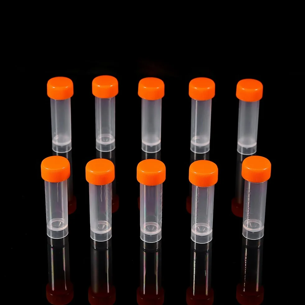 Plastikowe Probówki 5 ml z Pokrywką, 10 szt. Laboratoryjne z Podziałką