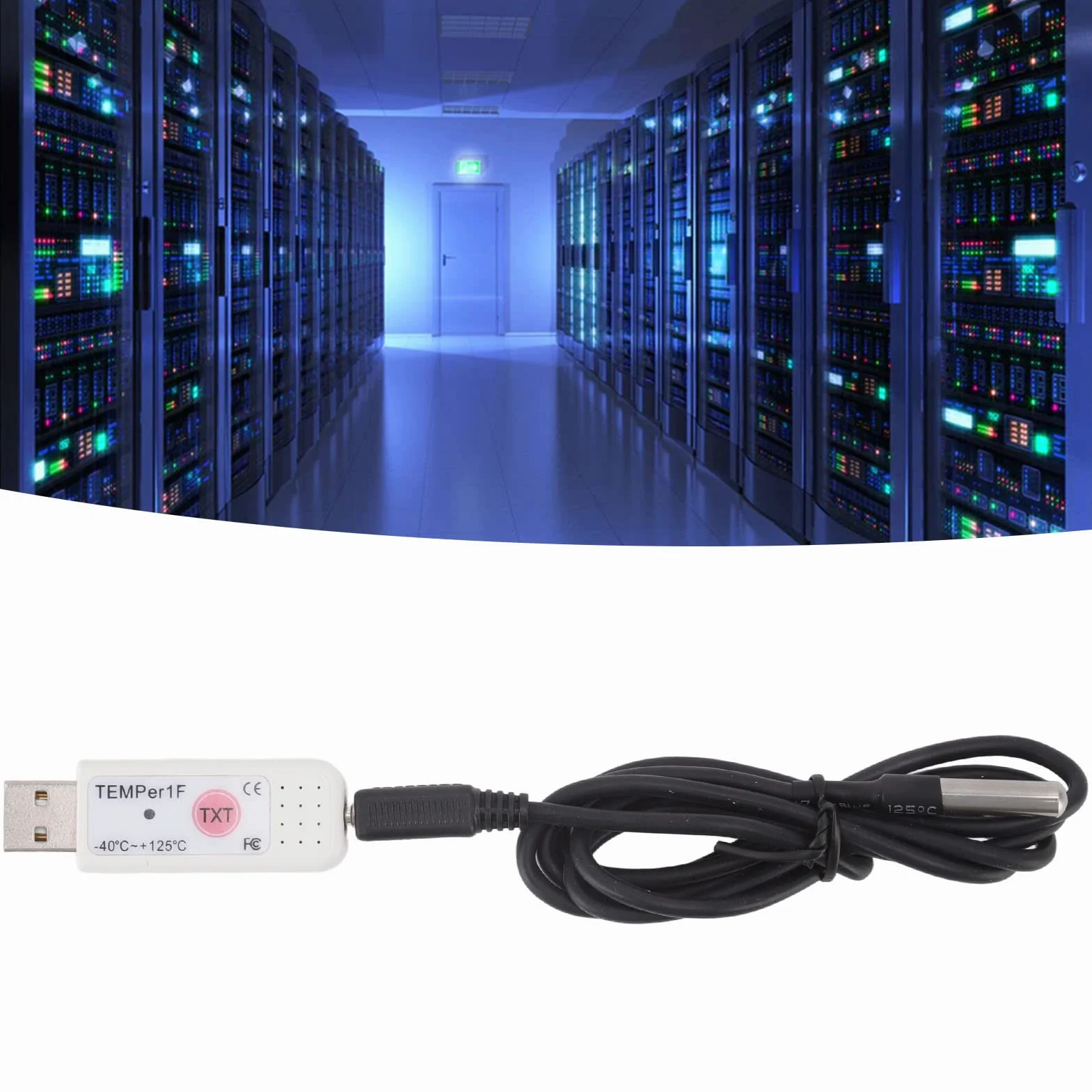 TEMPer1F Termometr Komputerowy USB, Rejestrator Czujnika Temperatury w Czasie Rzeczywistym, Rejestrator Danych Monitorowania Temperatury Otoczenia, Alarm Górnej Dolnej Granicy Temperatury, dla Systemu