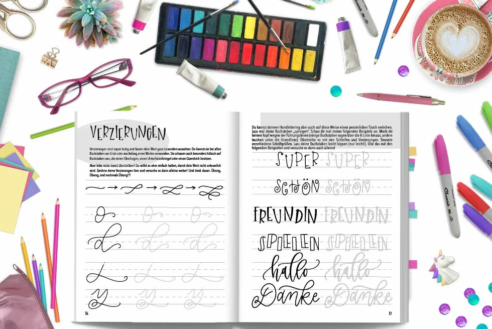 Kalligrafie Hand Lettering für Kinder Anfängerhandbuch
