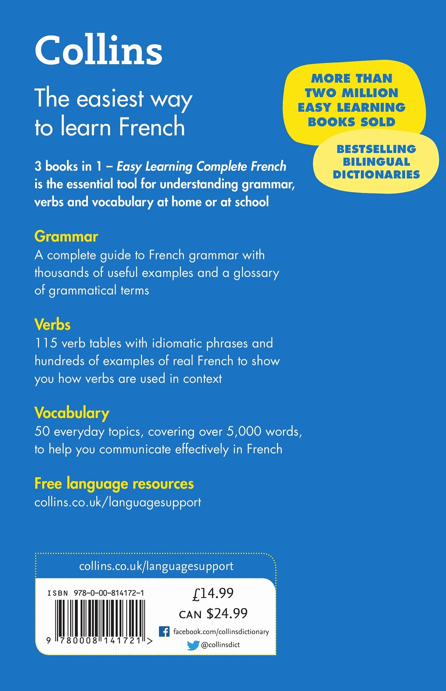 Easy Learning French Complete Grammar Verbs and Vocabulary 3 Books in 1
