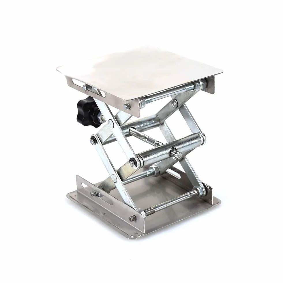 Platforma podnosząca laboratoryjna ze stali nierdzewnej 100 x 100 mm, zakres wysokości 45-150 mm