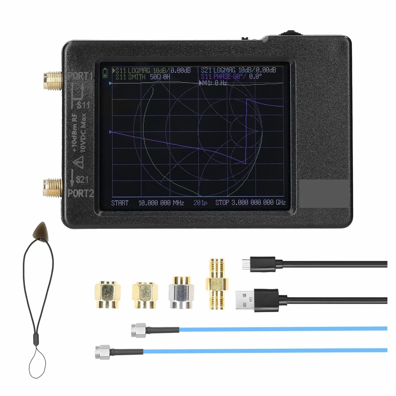 Analizator widma VNA64 5 0KHZ-6.3GHz Vector Network Analyzer HF VHF UHF Antena 3,95 cala