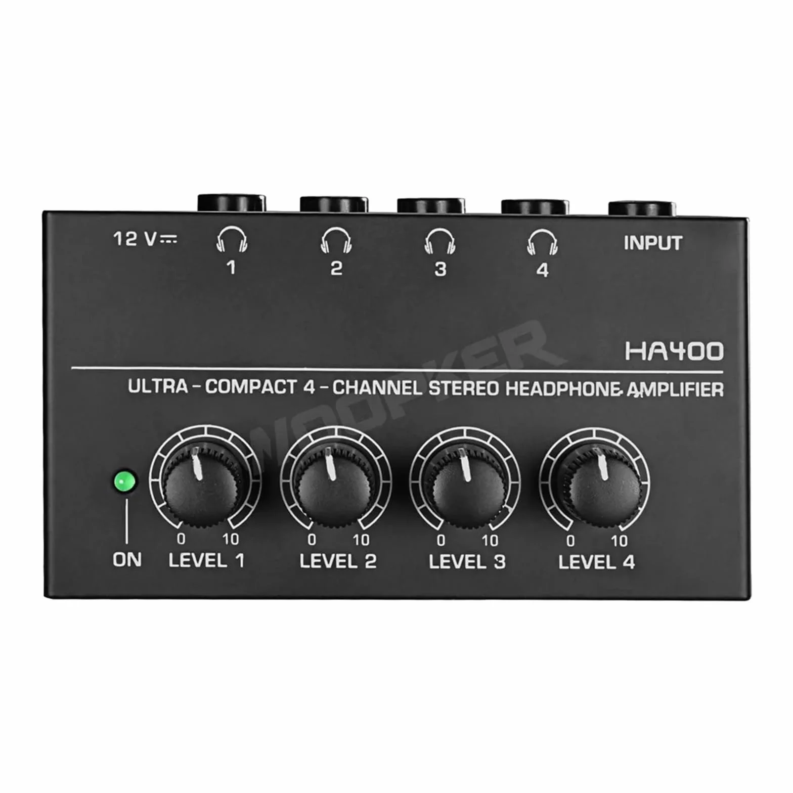 HA400 Headset Amplifier 4-Channel Mini Stereo Headphone AMP Silver