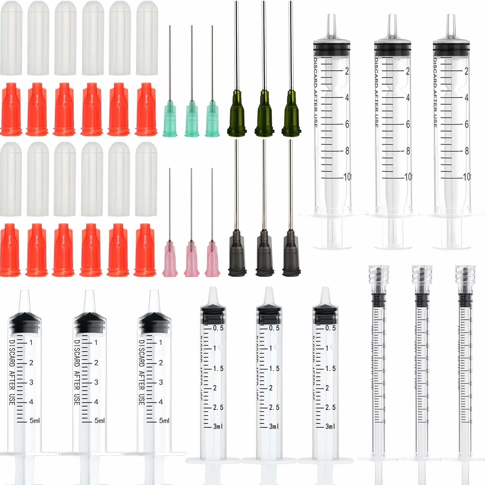 Zestaw strzykawek z tępymi igłami 1-10 ml 14-20 G