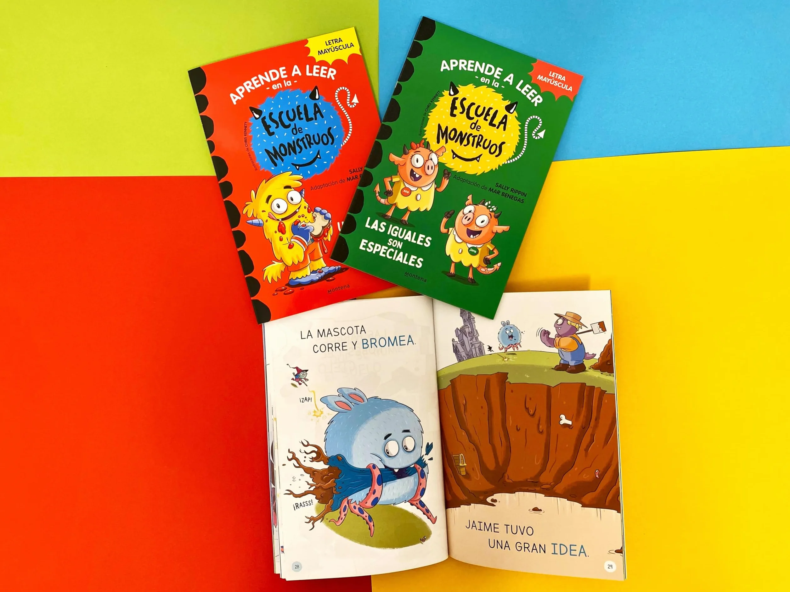 Escuela de Monstruos Pack Libros 1 2 3 En letra MAYÚSCULA aprender a leer niños 5 años