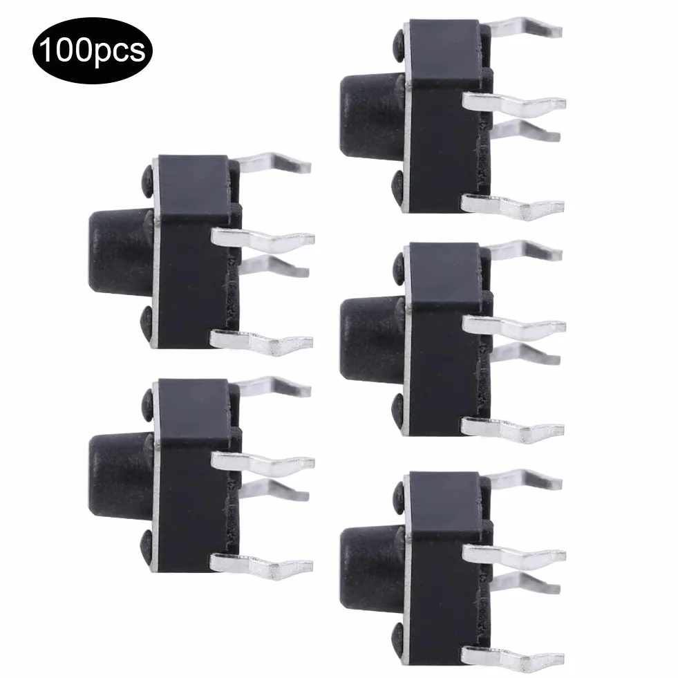 Mini Przełącznik Przyciskowy 6x6x6mm 100 Sztuk Mikroprzełącznik Wciskany Chwilowy do PCB Projekty Elektroniczne THT Lutowanie dla DIY