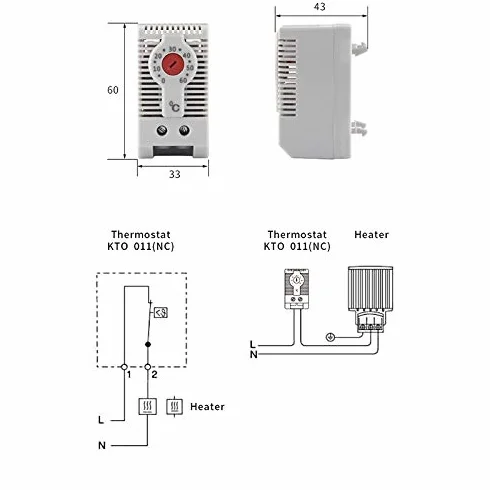 Regulator temperatury KTO011 NC szyna DIN termostat