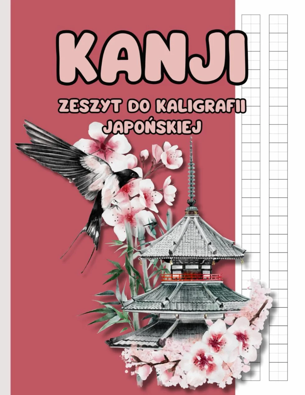 Zeszyt do kaligrafii japońskiej Genkouyoushi do pisania HIRAGANA, KATAKANA