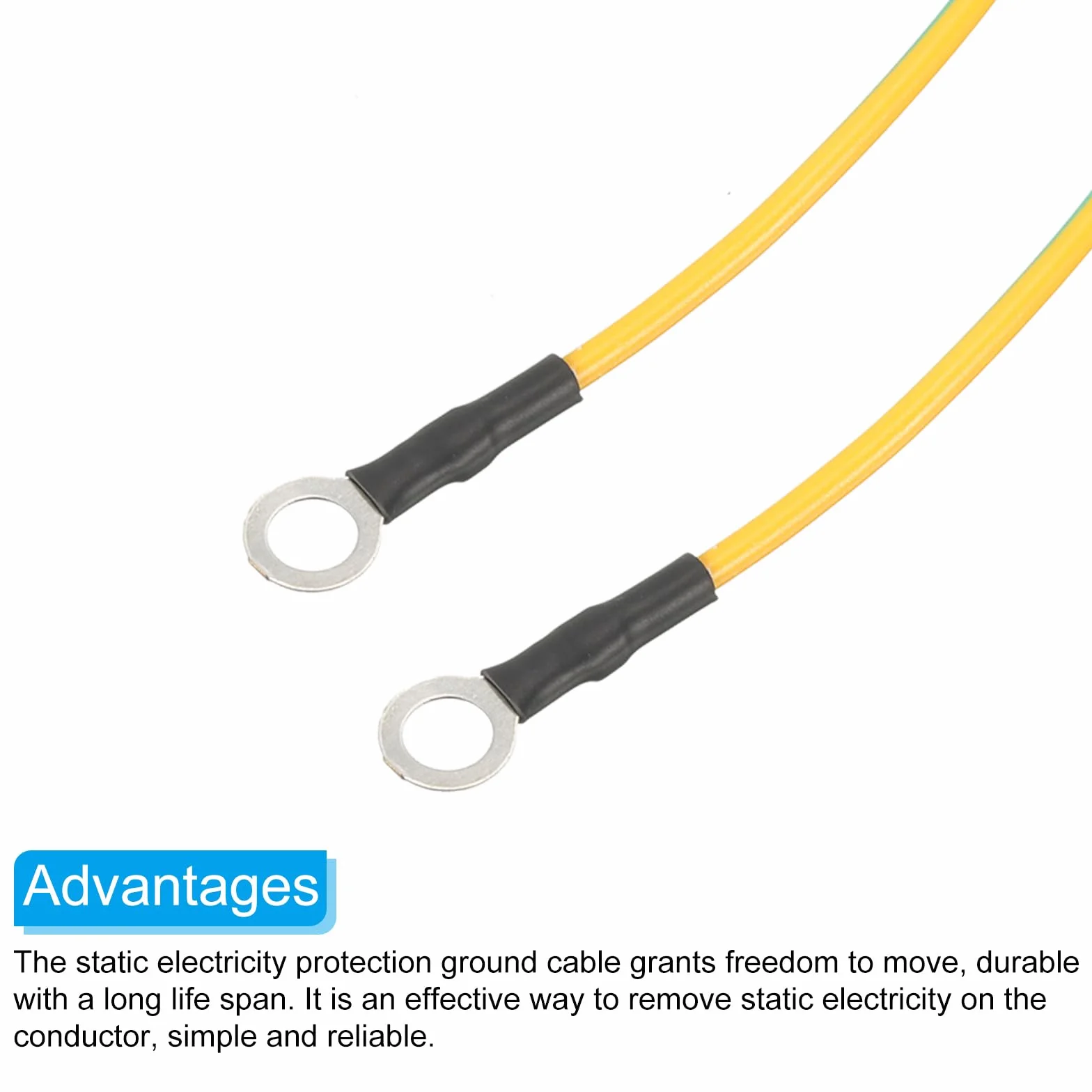 QUARKZMAN Esd długi kabel uziemiający 20 cm / 7,87 cala, antystatyczny kabel uziemiający eliminuje elektrostatyczność przewodników, 3 sztuki (żółty, zielony)