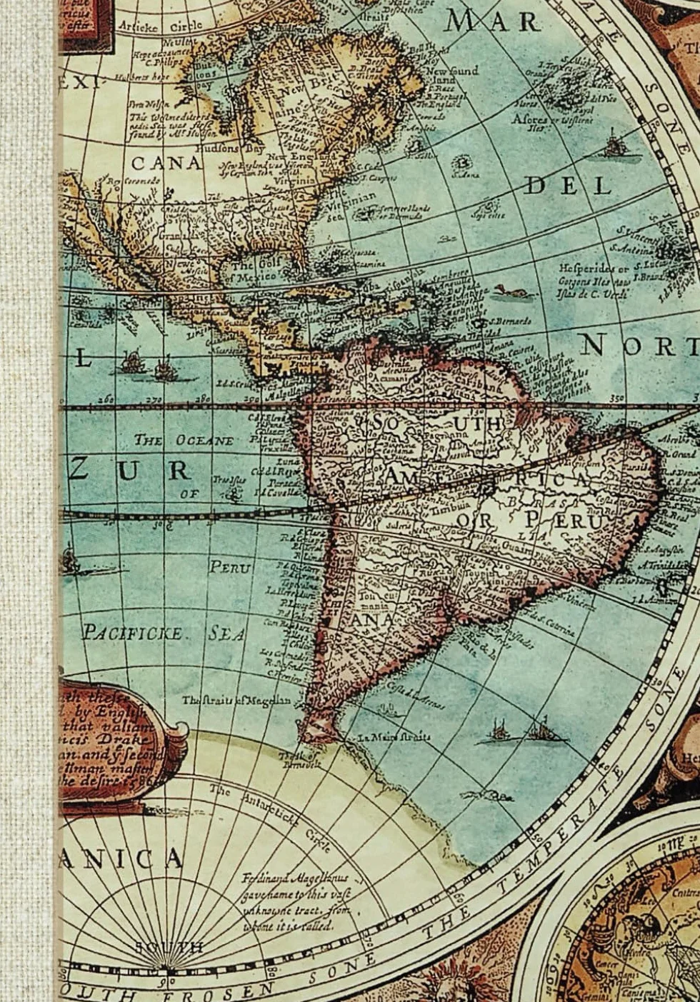 A5 College Ruled Notebook Vintage Map Cover 144 Lined Pages 5.8" x 8.3" Travel Journal