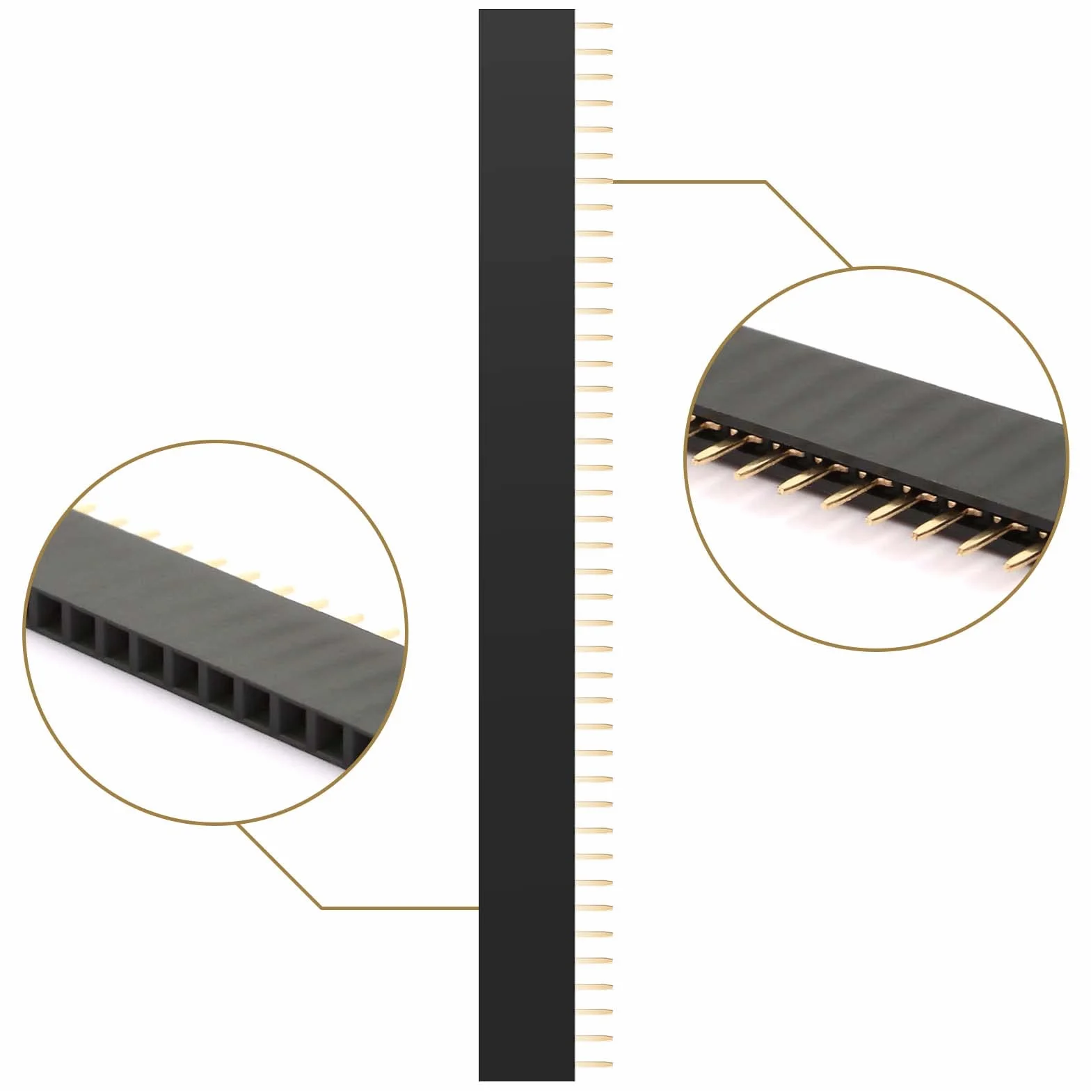 40 szt. 2,54 mm nagłówki pinowe - 20 szt. męskie, 20 szt. żeńskie łamane płytka PCB jednorzędowy zestaw złączy nagłówków pinowych do osłony prototypowej Arduino