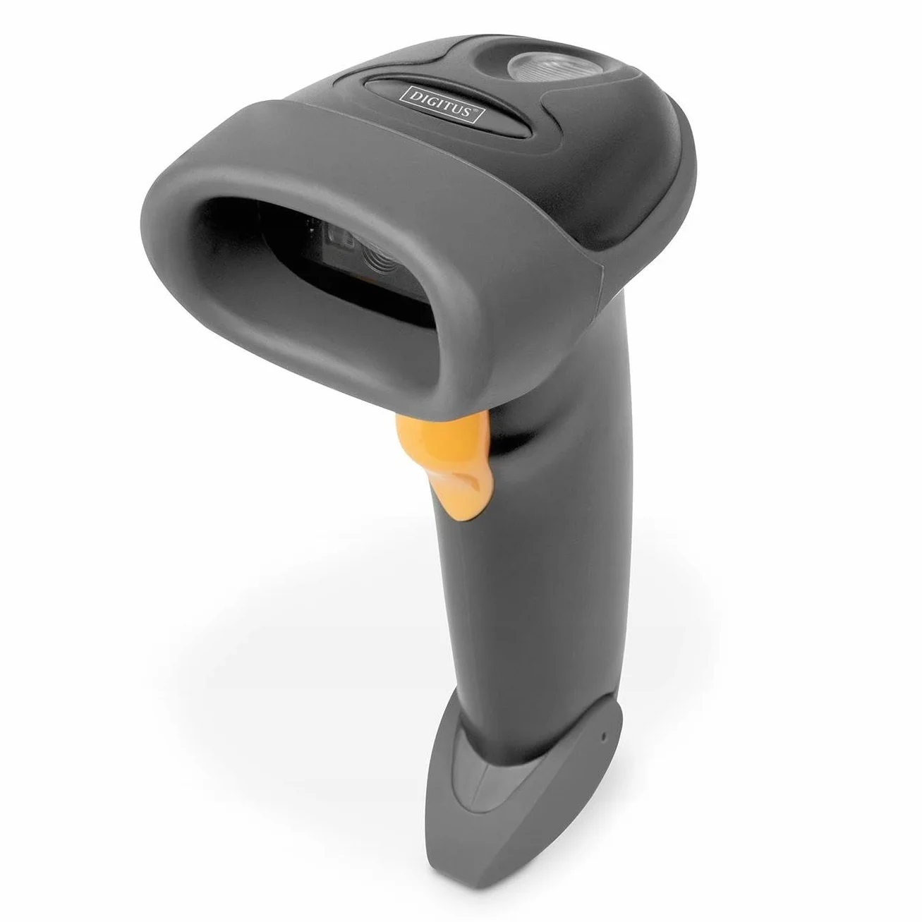 DIGITUS Skaner kodów kreskowych 2D - dwukierunkowy skaner ręczny - 200 skanów/s - odległość skanowania 10 cm - kabel 2 m USB-RJ45 - IP54 - ergonomiczny uchwyt - kody kreskowe i QR - czarny/szary