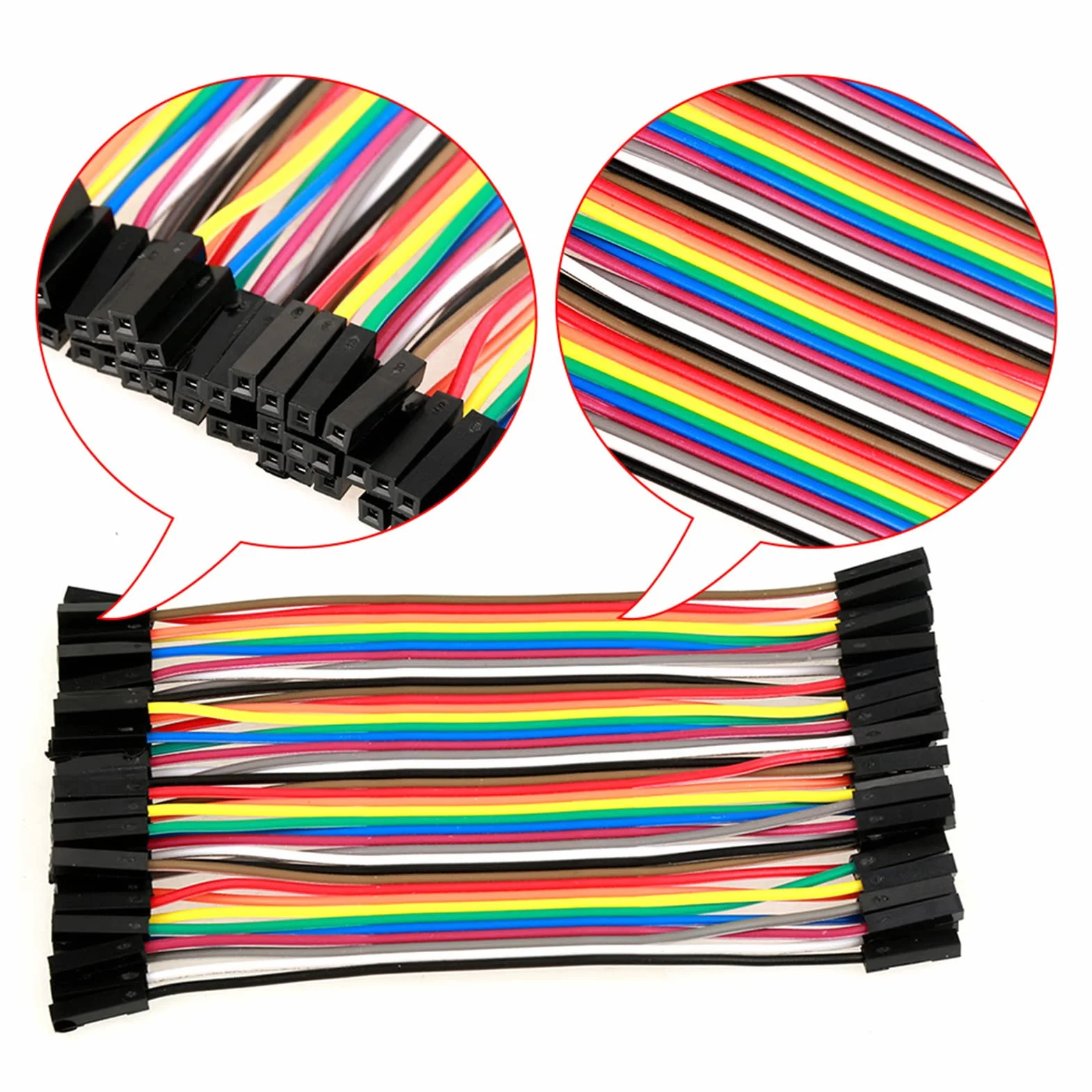 Przewody Połączeniowe Jumper F2F 40 Pin żeński do żeńskiego 10cm Kable Breadboard