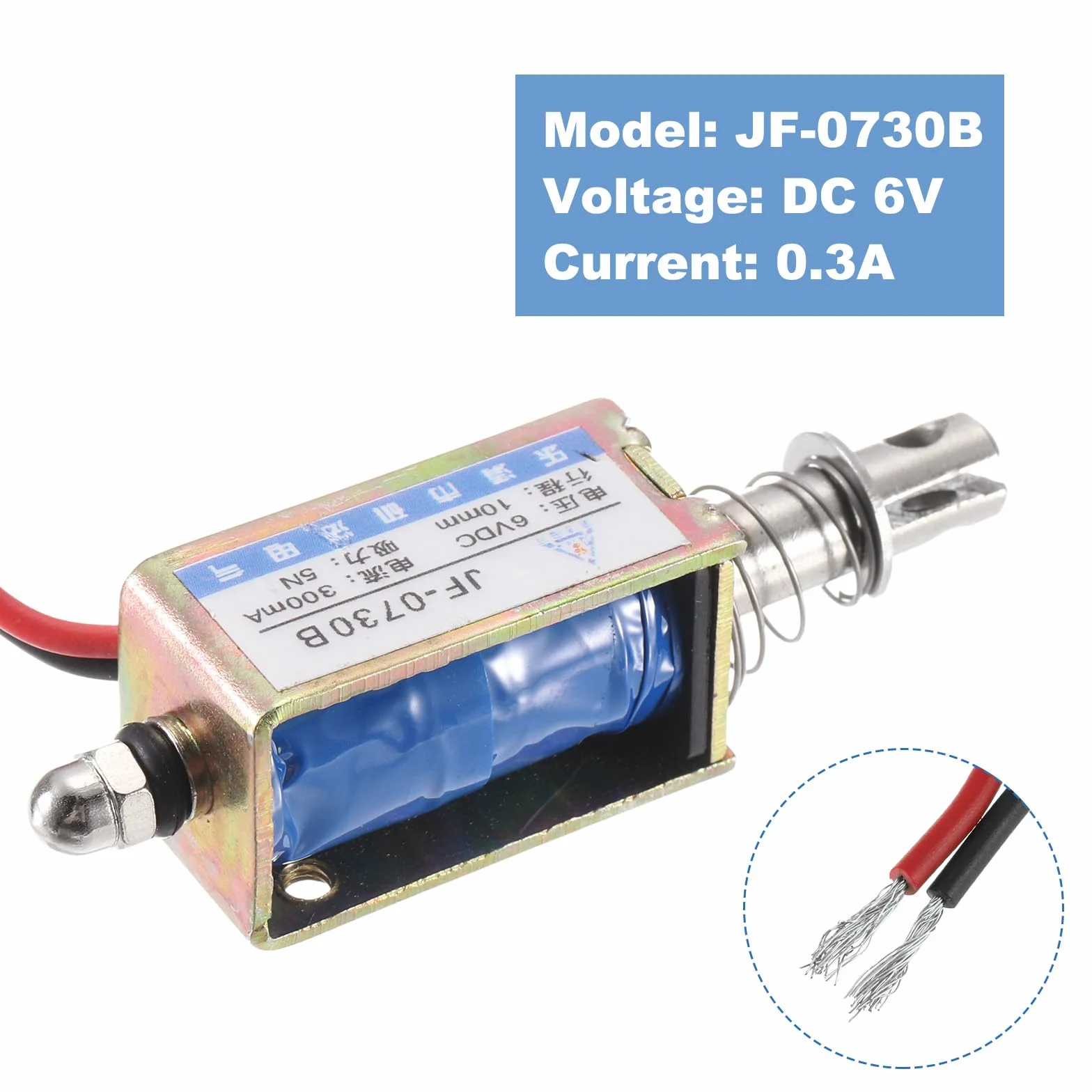 QUARKZMAN DC 6 V 0,3 A Solenoid elektromagnes typu ciągu 5N 10 mm skok elektromagnetyczny siłownik otwarta rama, ruch liniowy JF-0730B magnes elektromagnes