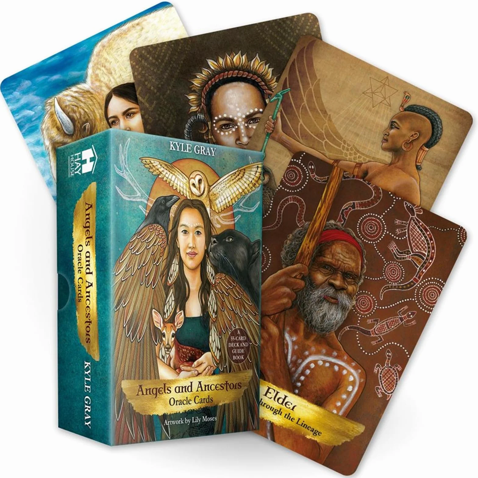 Angels and Ancestors Oracle Cards: 55-Card Deck and Guidebook