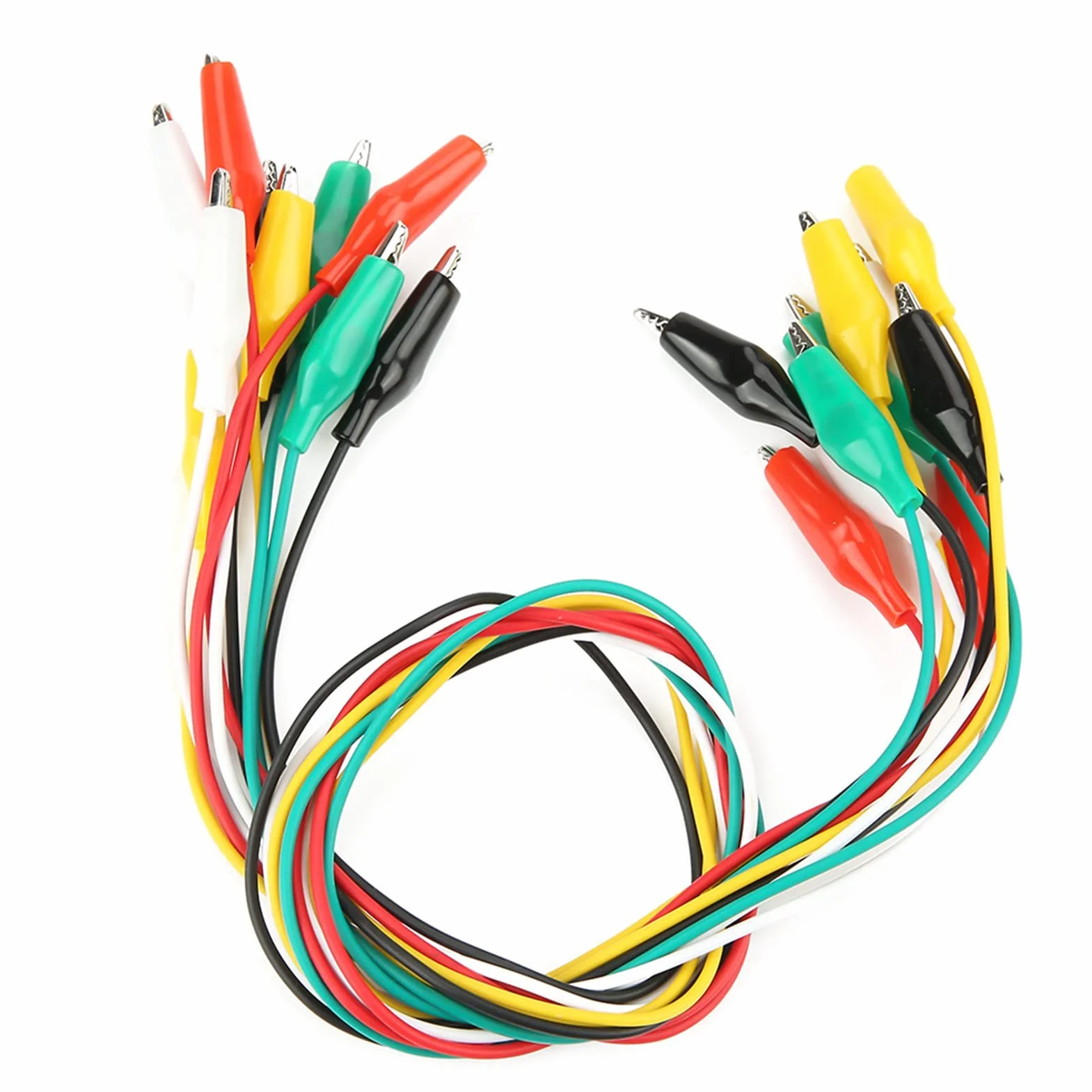 10 sztuk Klipsy Krokodylkowe 50cm Podwójnie Zakończone Średnica Drutu 2.5mm dla Urządzeń Elektrycznych i Elektroniki